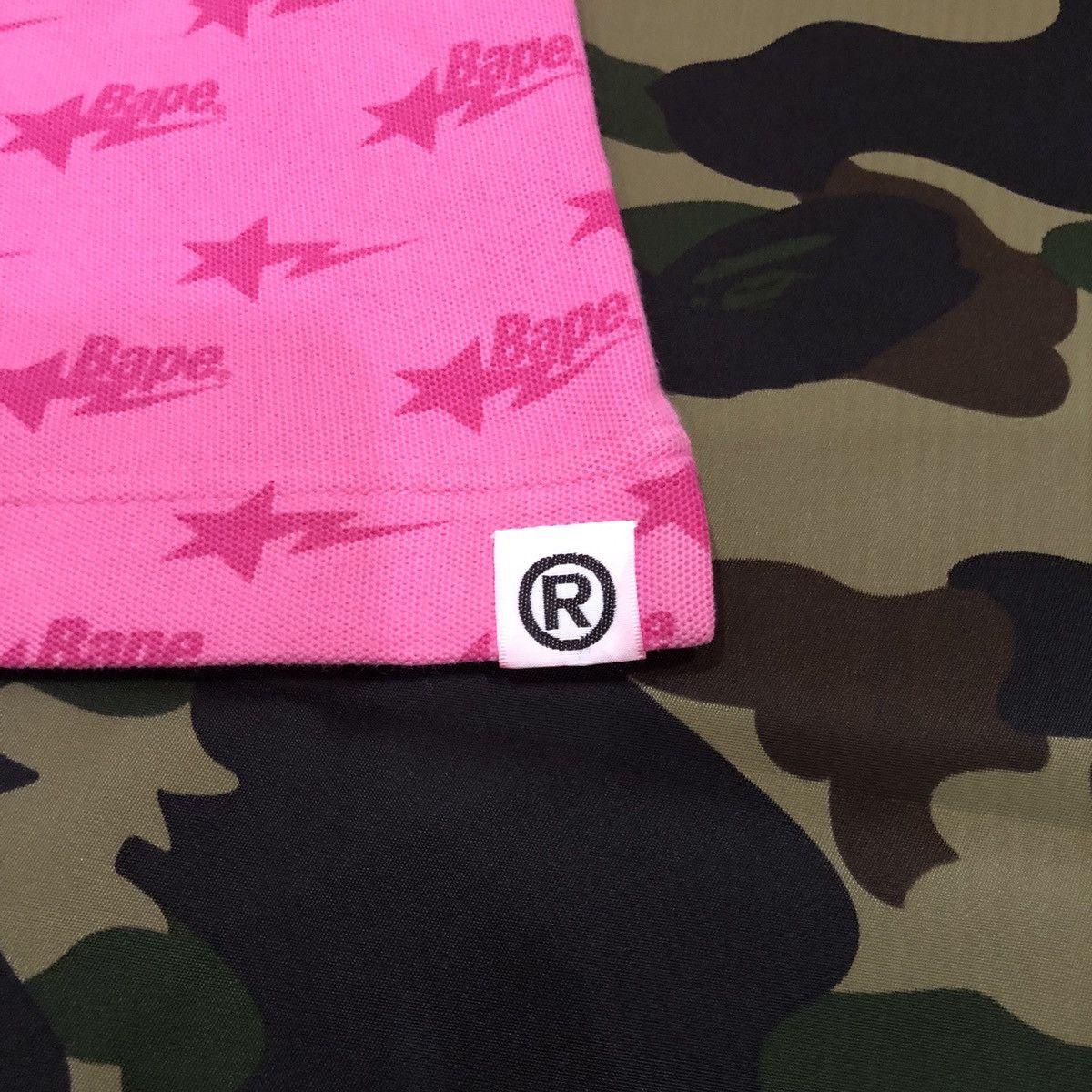 Bape Bape Sta Pattern Polo Shirts Size L Size US L / EU 52-54 / 3 - 16 Thumbnail