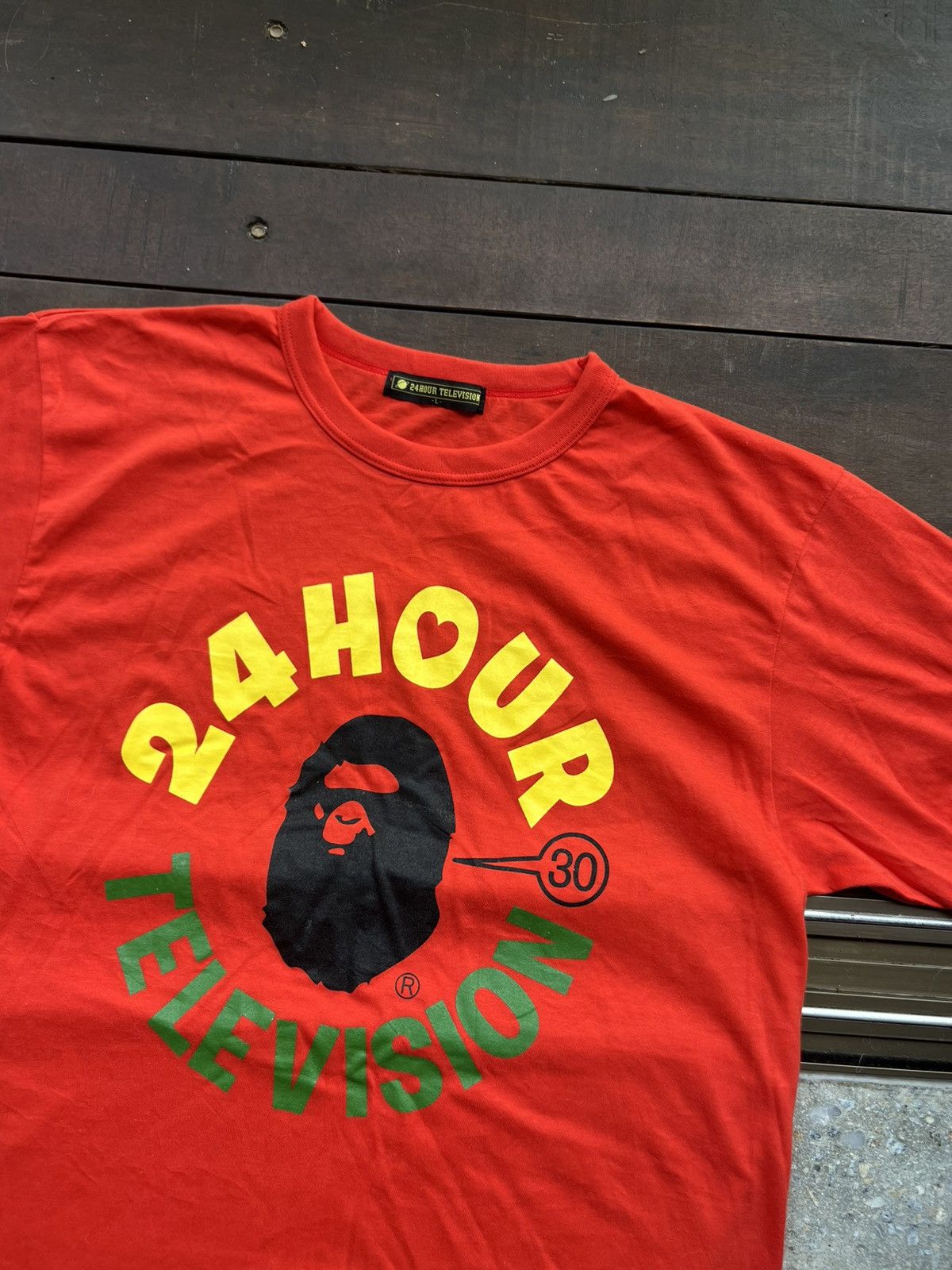 Bape BAPE 24 HOUR TELEVISION TEE Size US L / EU 52-54 / 3 - 2 Thumbnail