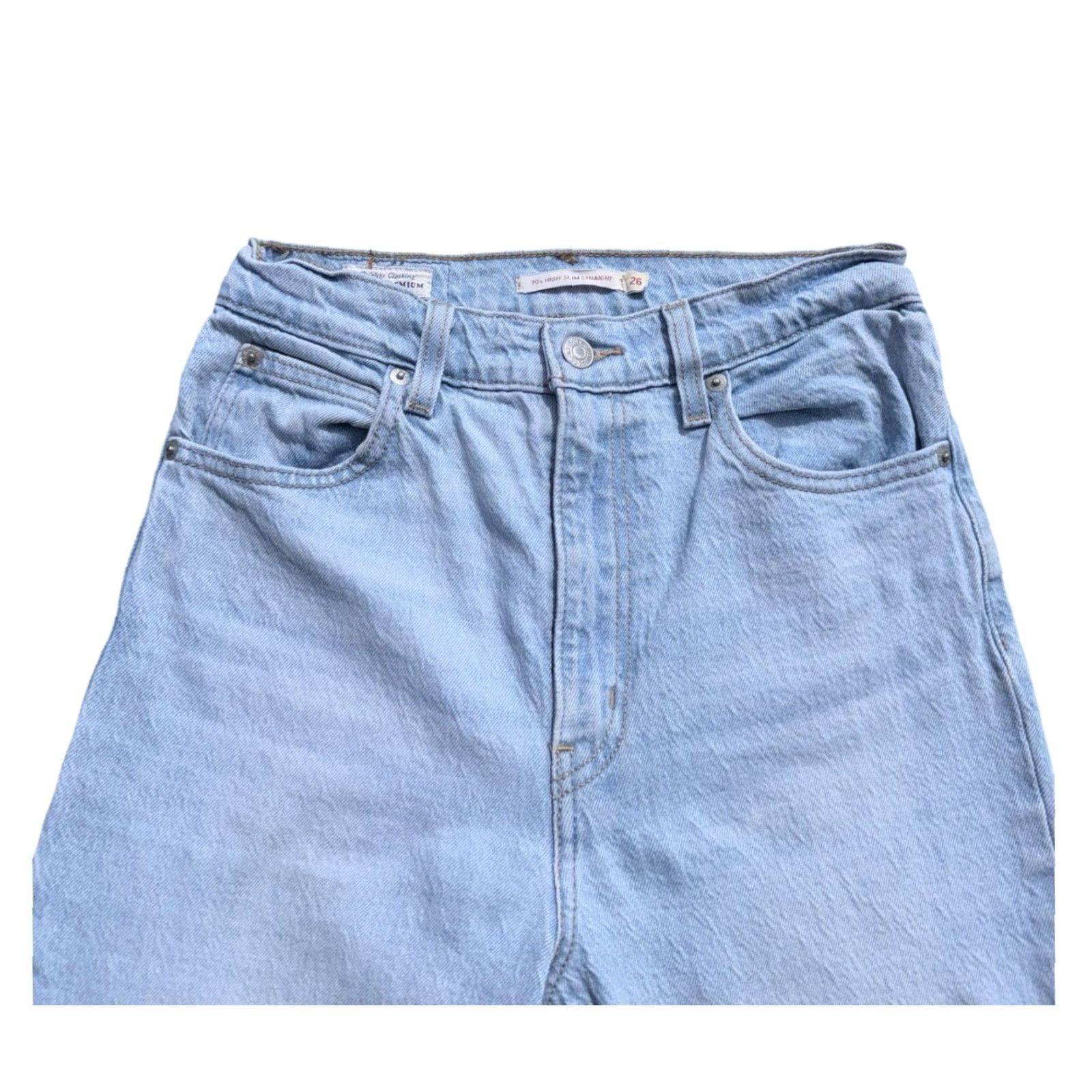 Levi's Levi’s Premium 70s High Slim Straight Light Wash Jeans Womens Size 26 Blue Slim Fit Regular Size 26" / US 2 / IT 38 - 3 Thumbnail