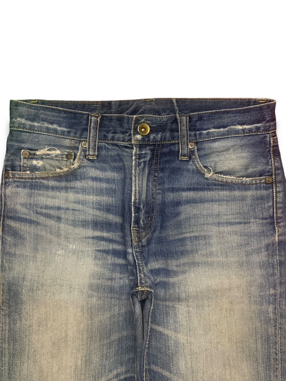 Uniqlo Vintage Uniqlo Blue Wash Distressed Baggy Jeans 32x30 Size US 32 / EU 48 - 4 Thumbnail