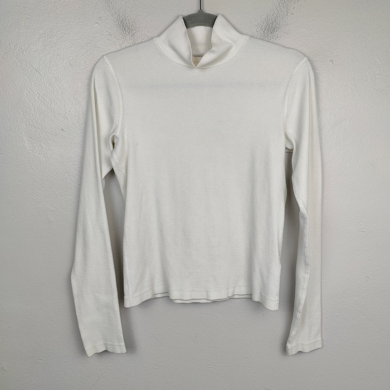 RE/DONE Re/Done Hanes Mock Neck Top Womens Small White Cotton Size S / US 4 / IT 40 - 1 Thumbnail