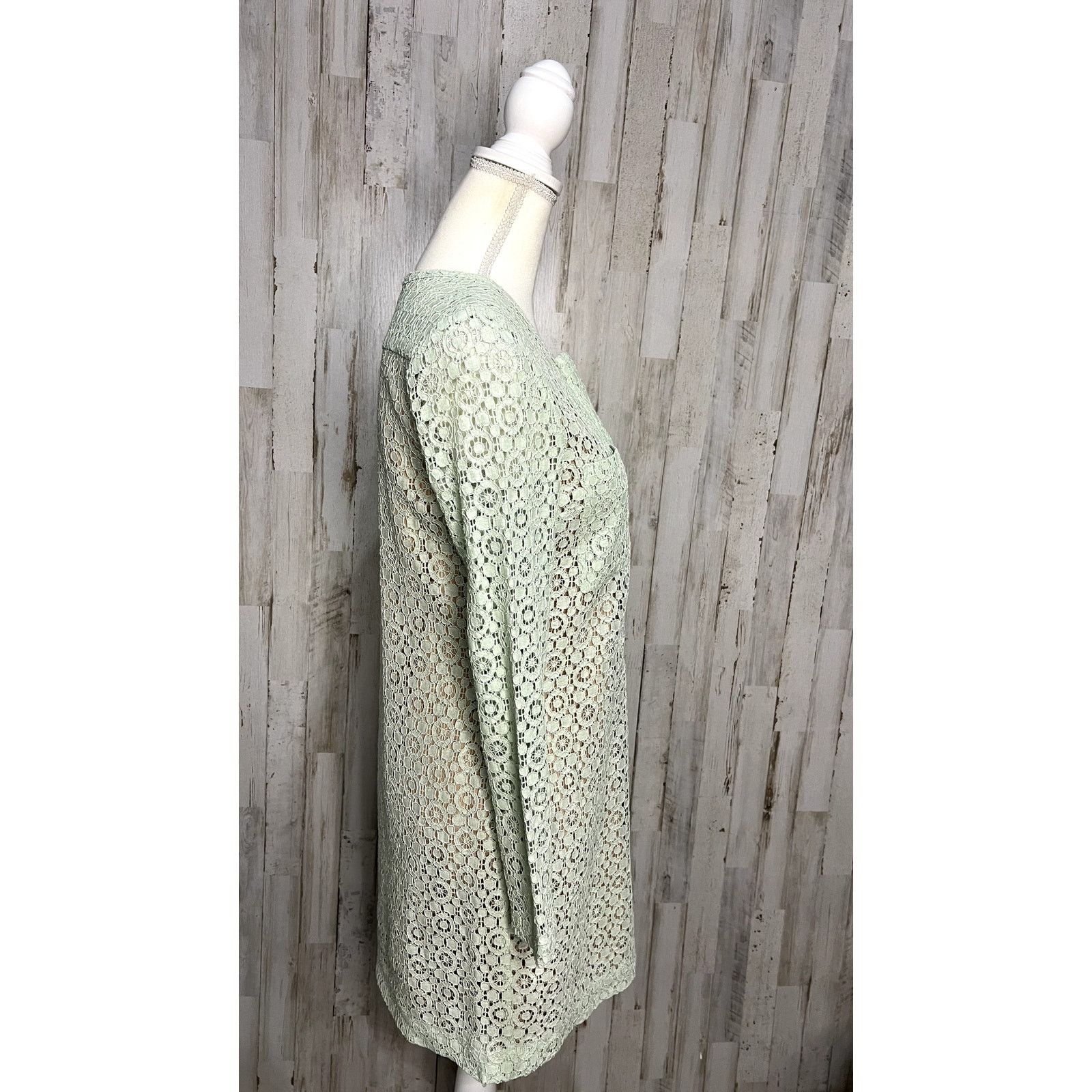 Victoria Beckham Victoria Beckham Small Green Lace Shift Dress Size S / US 4 / IT 40 - 3 Thumbnail