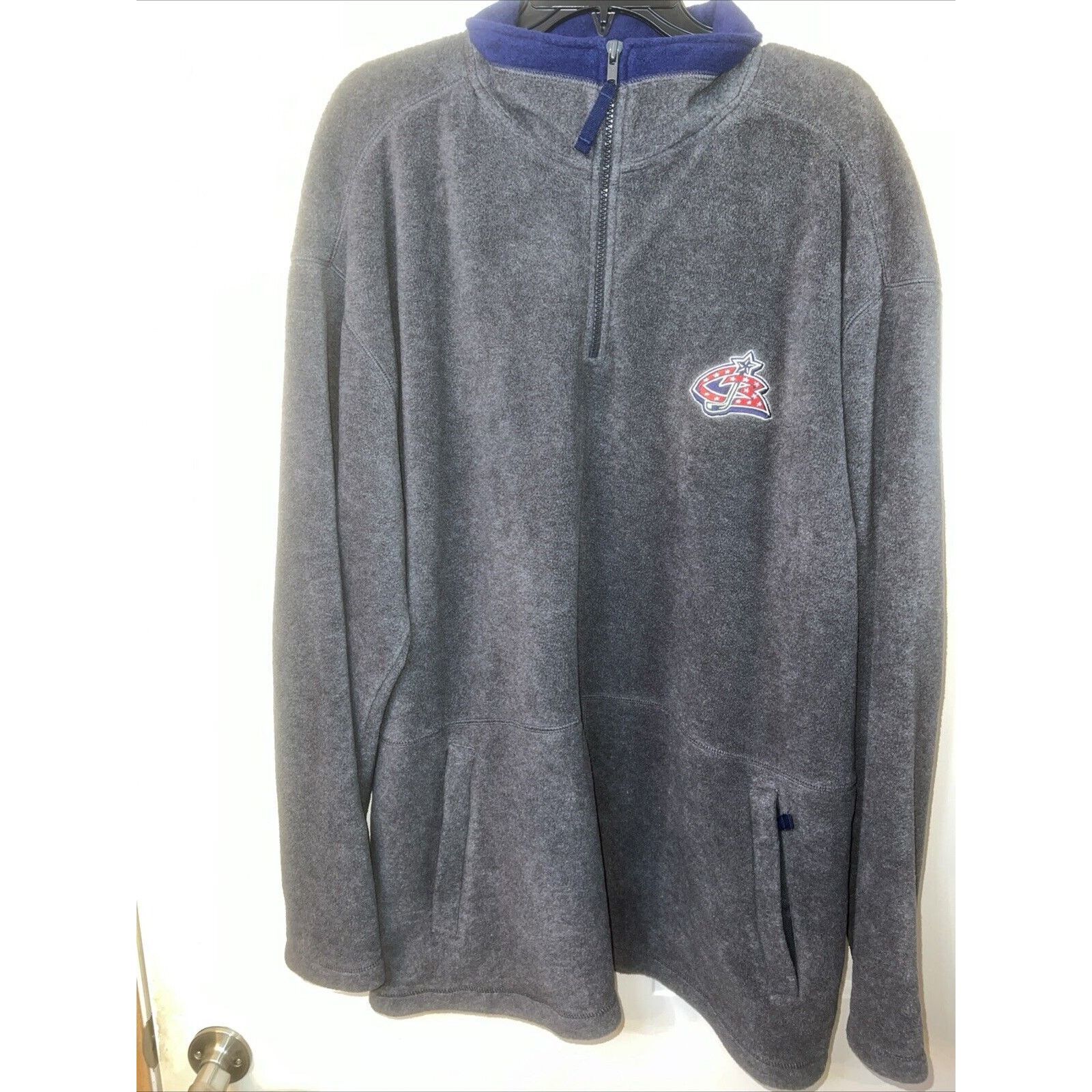 NHL Columbus Blue Jackets Men’s Sweater 1/4 Zip Fleece XL Gray Size US XL / EU 56 / 4 - 1 Thumbnail