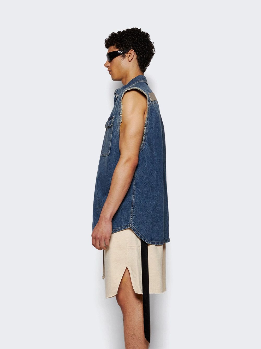 Rick Owens o1mle0226 SL Tommy Jumbo Outershirt In Blue Size US XXL / EU 58 / 5 - 3 Thumbnail