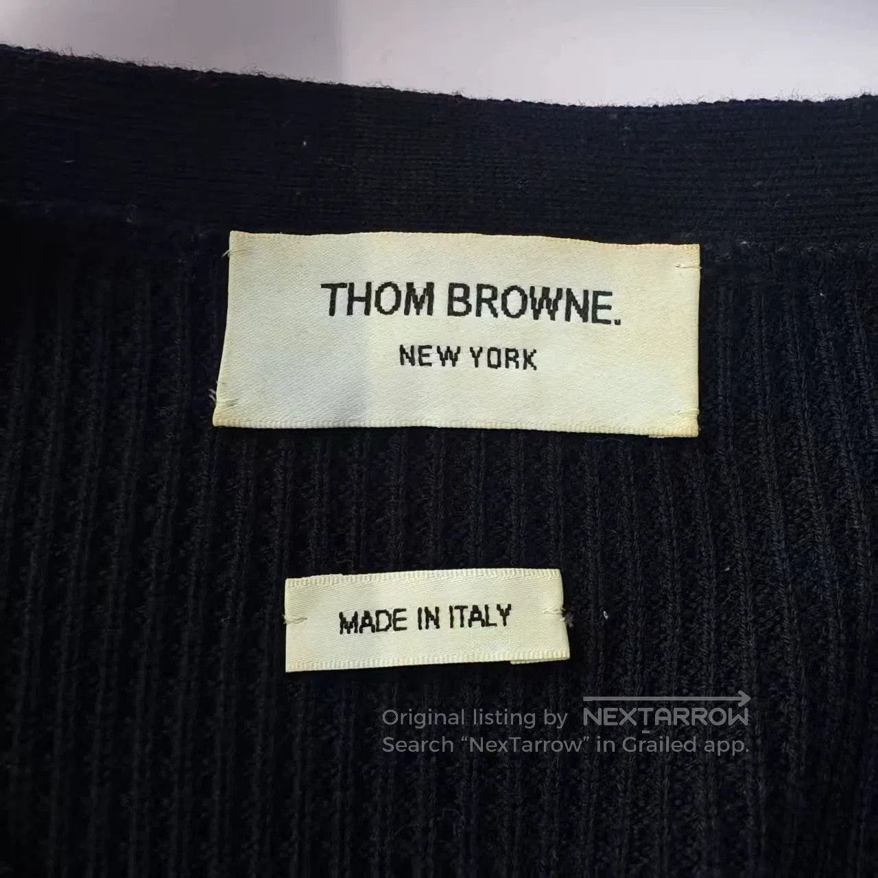 Thom Browne Thom Browne Navy Wool Cardigan with Fringes. Size US M / EU 48-50 / 2 - 3 Thumbnail
