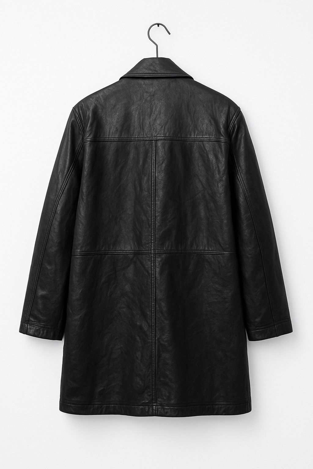 Genuine Leather Vintage Black Genuine Leather Trench Coat Long Jacket Size US S / EU 44-46 / 1 - 2 Thumbnail
