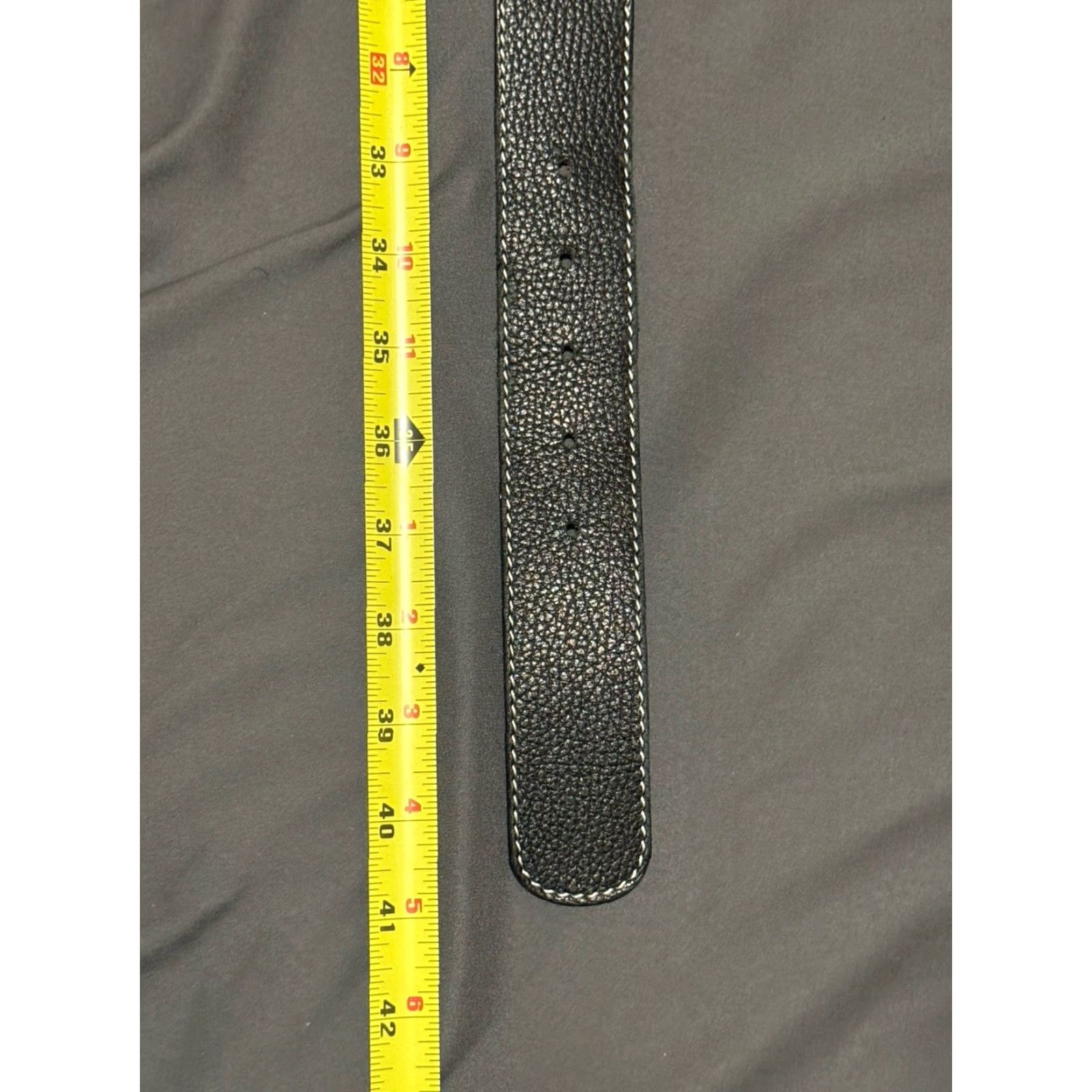 Vintage Tanner Women’s Belt Italian Genuine Leather 344BT03 Large Black Belt Regular Waist Belt Buckle Silver - Women - Italy Size ONE SIZE - 4 Thumbnail