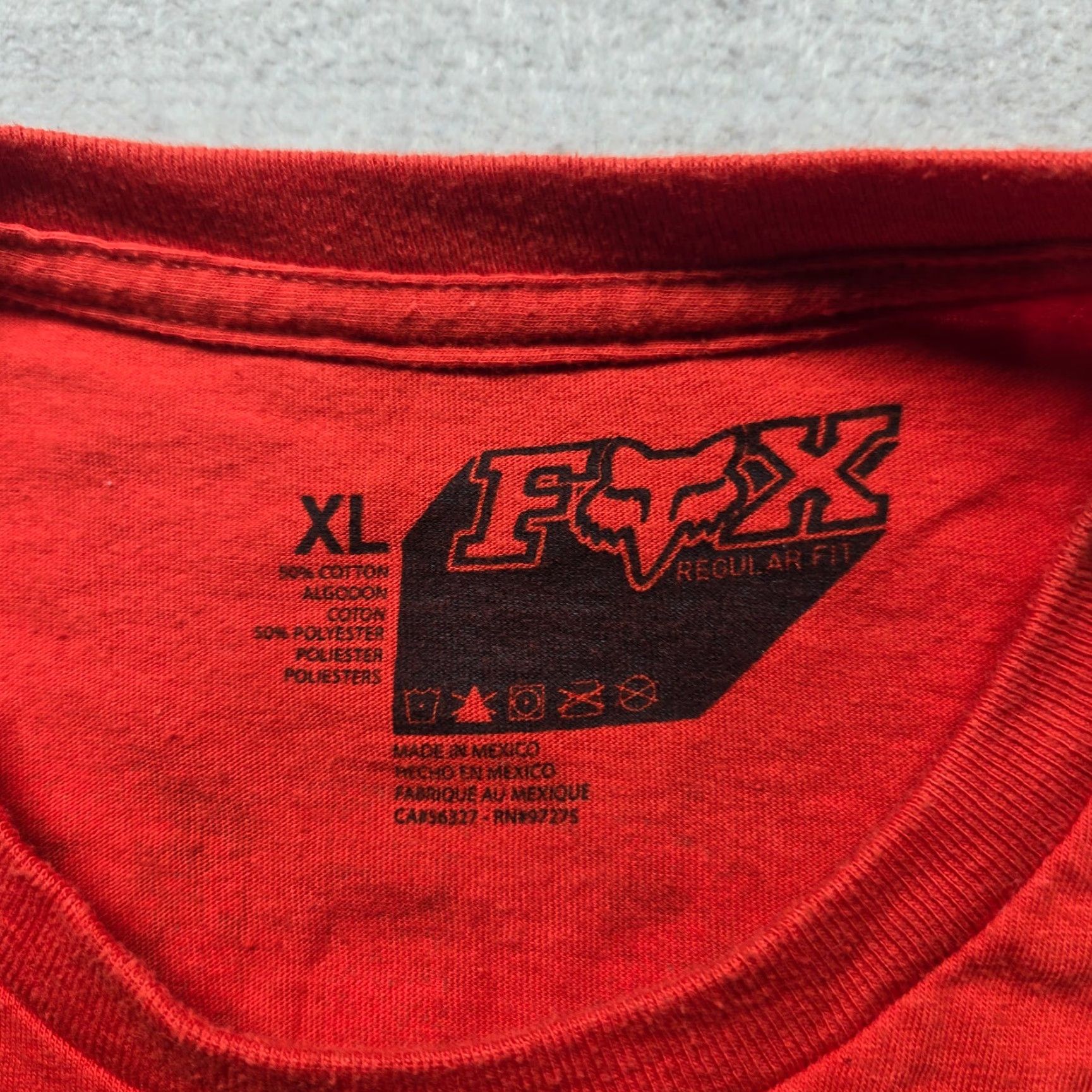 Fox Racing Fox Racing T-Shirt Men's XL Red Short Sleeve Cotton Racing American 2020s Size US XL / EU 56 / 4 - 3 Thumbnail