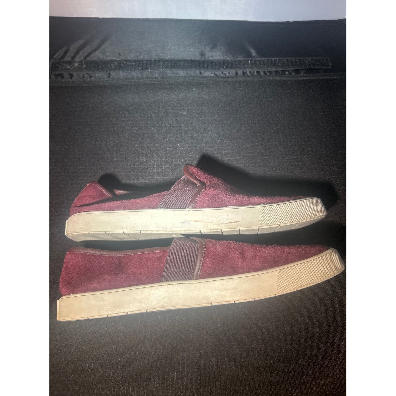 Vince Vince Women's Suede Leather Slip On Sneakers Maroon Casual Size US 7 / IT 37 - 4 Thumbnail