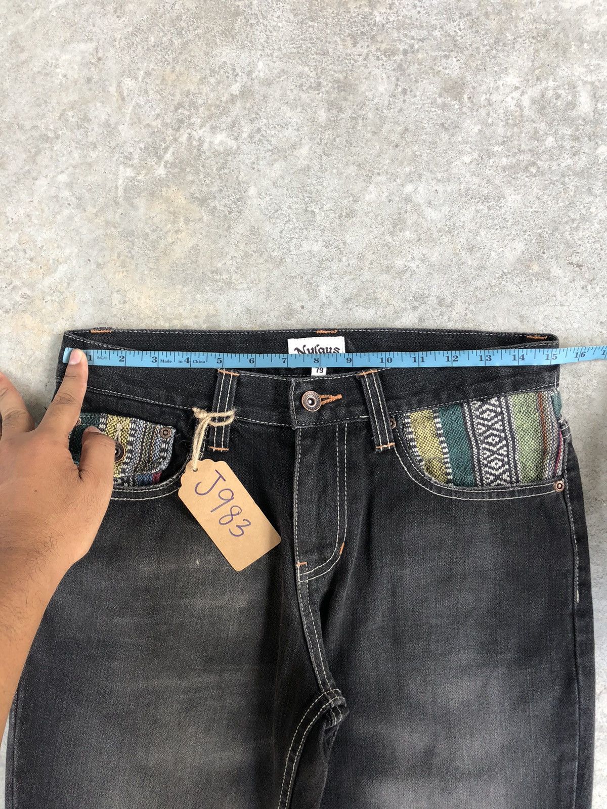 If Six Was Nine Japanese Nylaus Flared Jeans Distressed Navajo Size US 30 / EU 46 - 21 Thumbnail