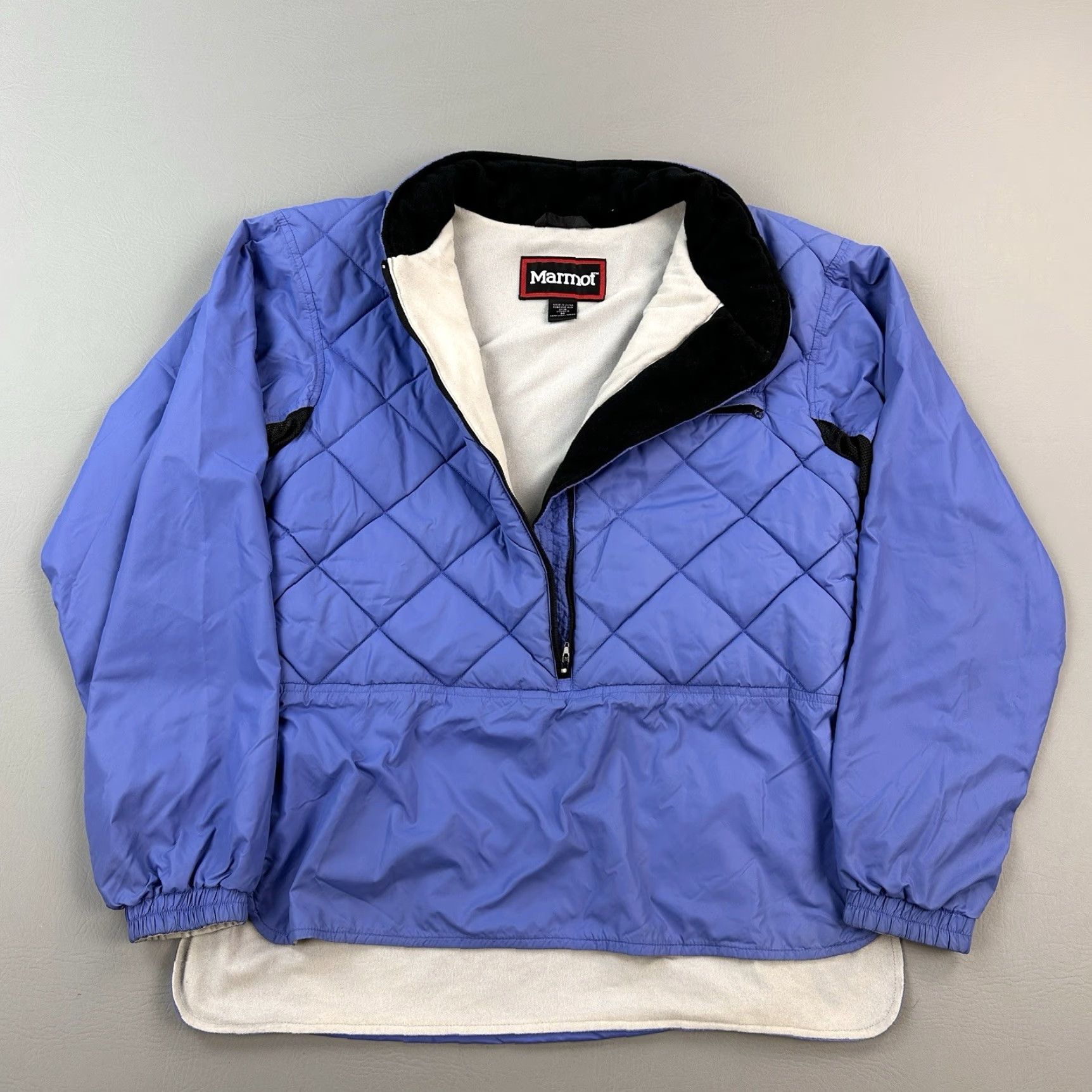 Marmot VINTAGE Marmot DriClime Anorak Jacket Womens M Purple Blue Quilted Pullover Size M / US 6-8 / IT 42-44 - 3 Thumbnail