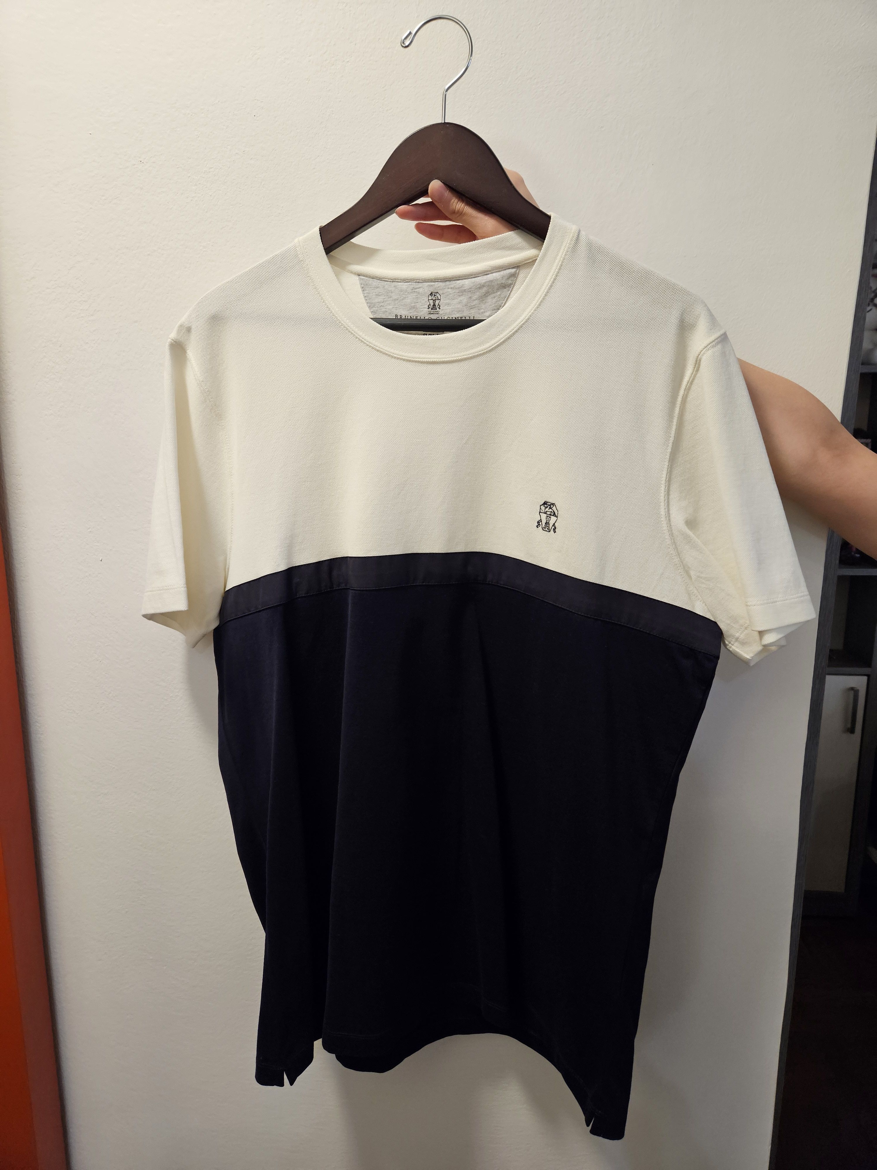 Brunello Cucinelli Slim fit two-tone T-shirt Size US XL / EU 56 / 4 - 1 Thumbnail