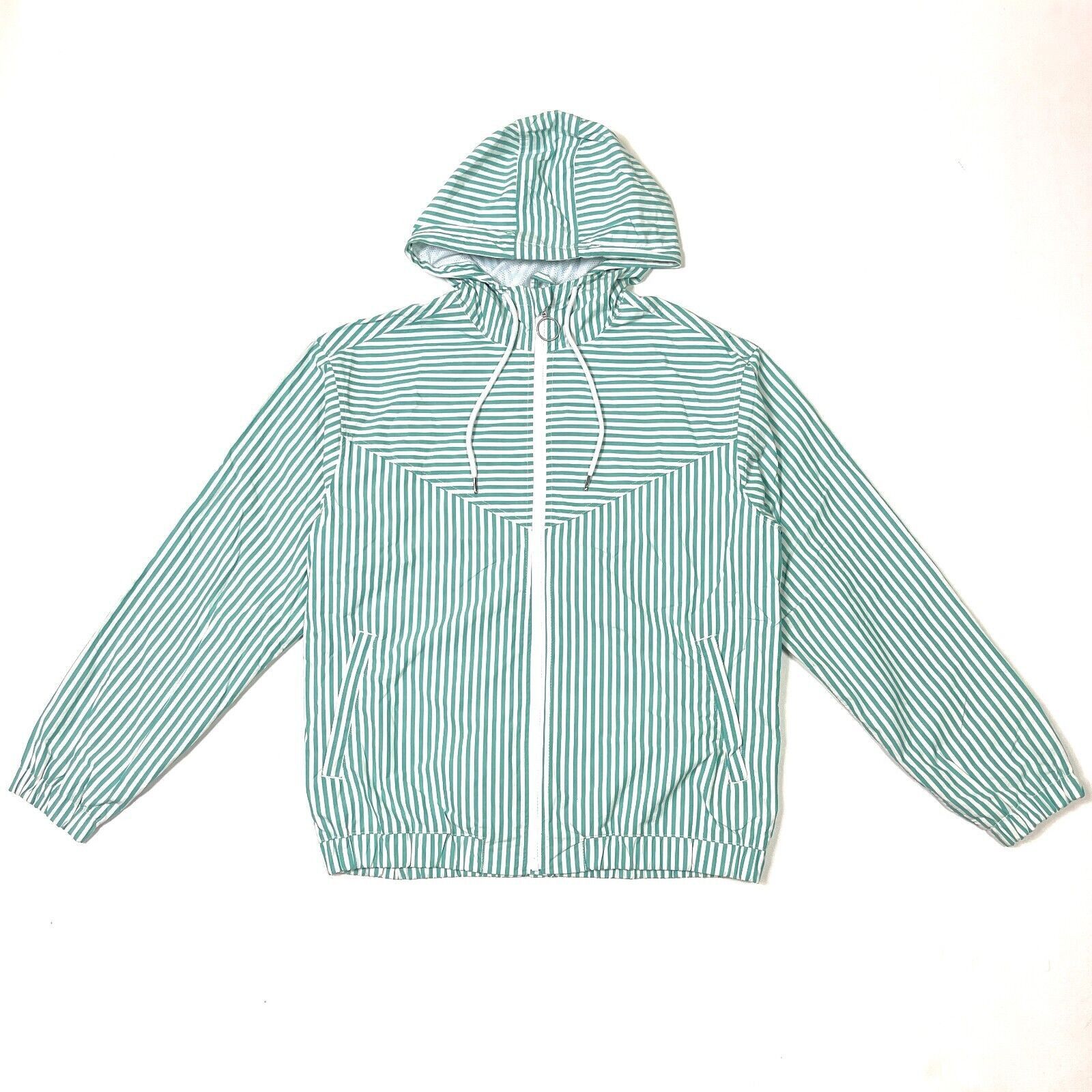 Urban Outfitters urban outfitters teal white striped windbreaker jacket M Size US M / EU 48-50 / 2 - 1 Thumbnail
