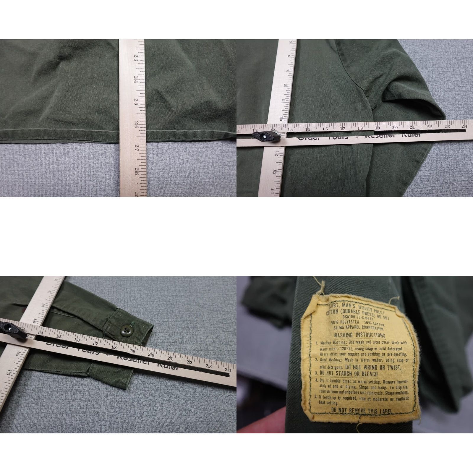 Vintage VINTAGE Military Button Front Men M Green Poly/Cotton Durable Press Retro Shirt Mens Size US M / EU 48-50 / 2 - 8 Thumbnail