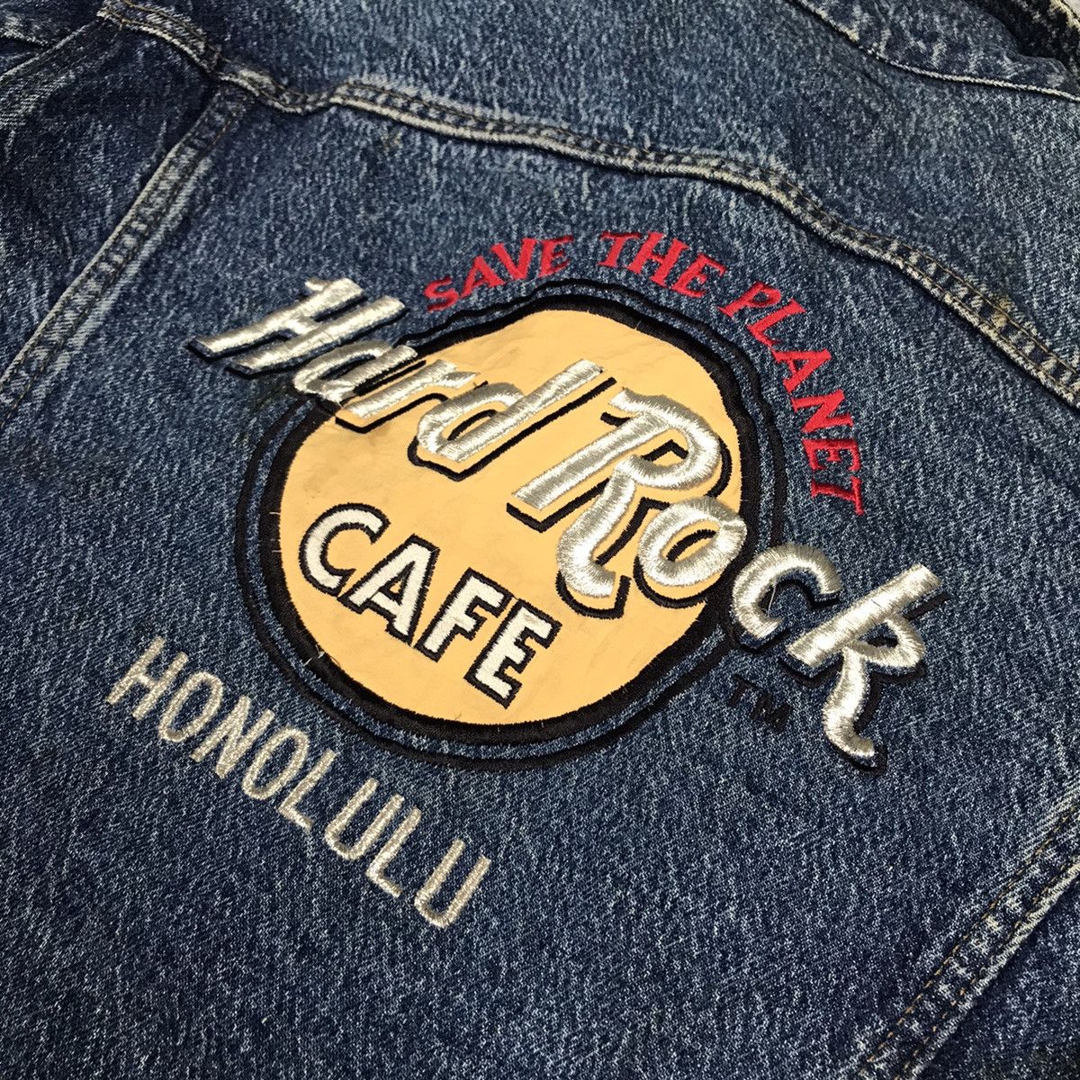 Hard Rock Cafe × Lee VTG🔥LEE X HARD ROCK CAFE HONOLULU DENIM BUTTON JACKET Size US M / EU 48-50 / 2 - 13 Thumbnail