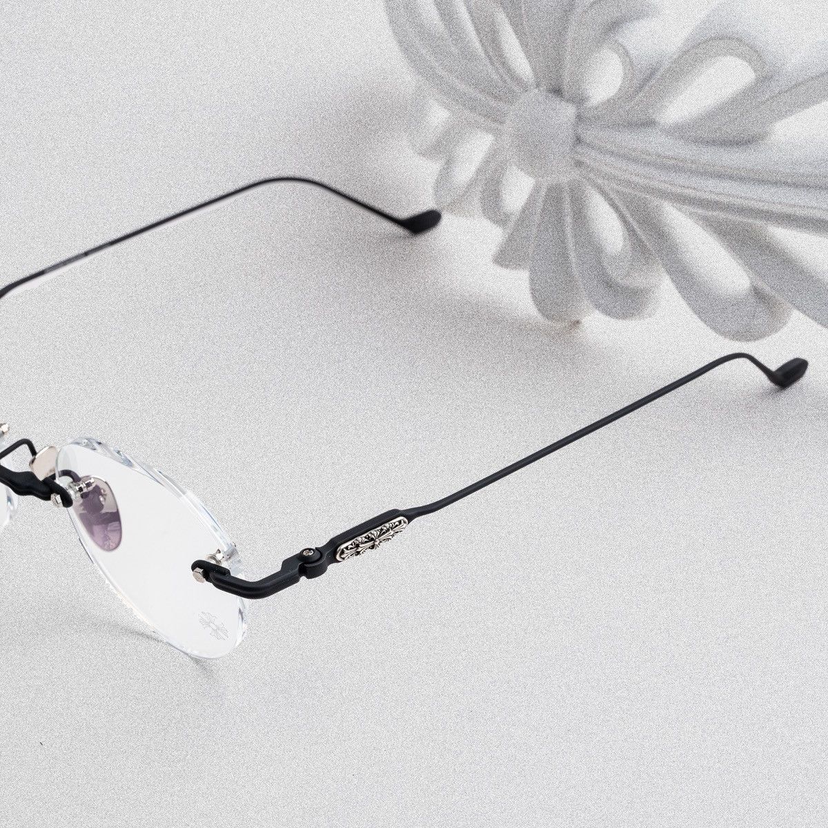 Chrome Hearts CHROME HEARTS SOFFFFFFFFERS I MATTE BLACK/SHINY SILVER GLASSES Size ONE SIZE - 3 Thumbnail