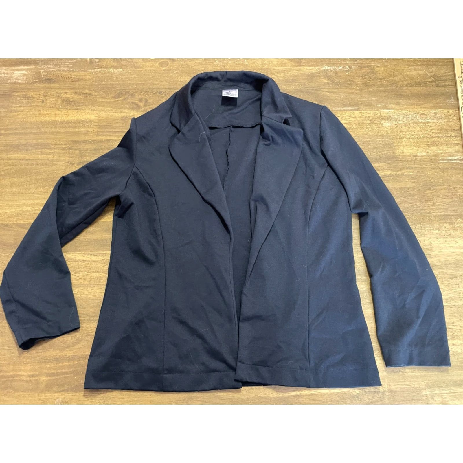 Vintage Serra Jacket Women L Black Open Blazer Long Sleeve Blazer Casual Business Basic Jacket Size L / US 10 / IT 46 - 2 Thumbnail