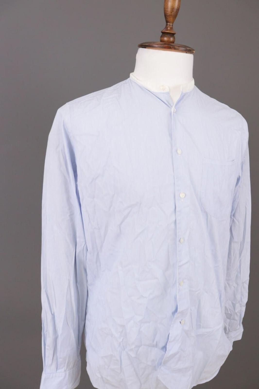 Bogloili Blue Pinstripe Collar Button Shirt Size 41 / 16