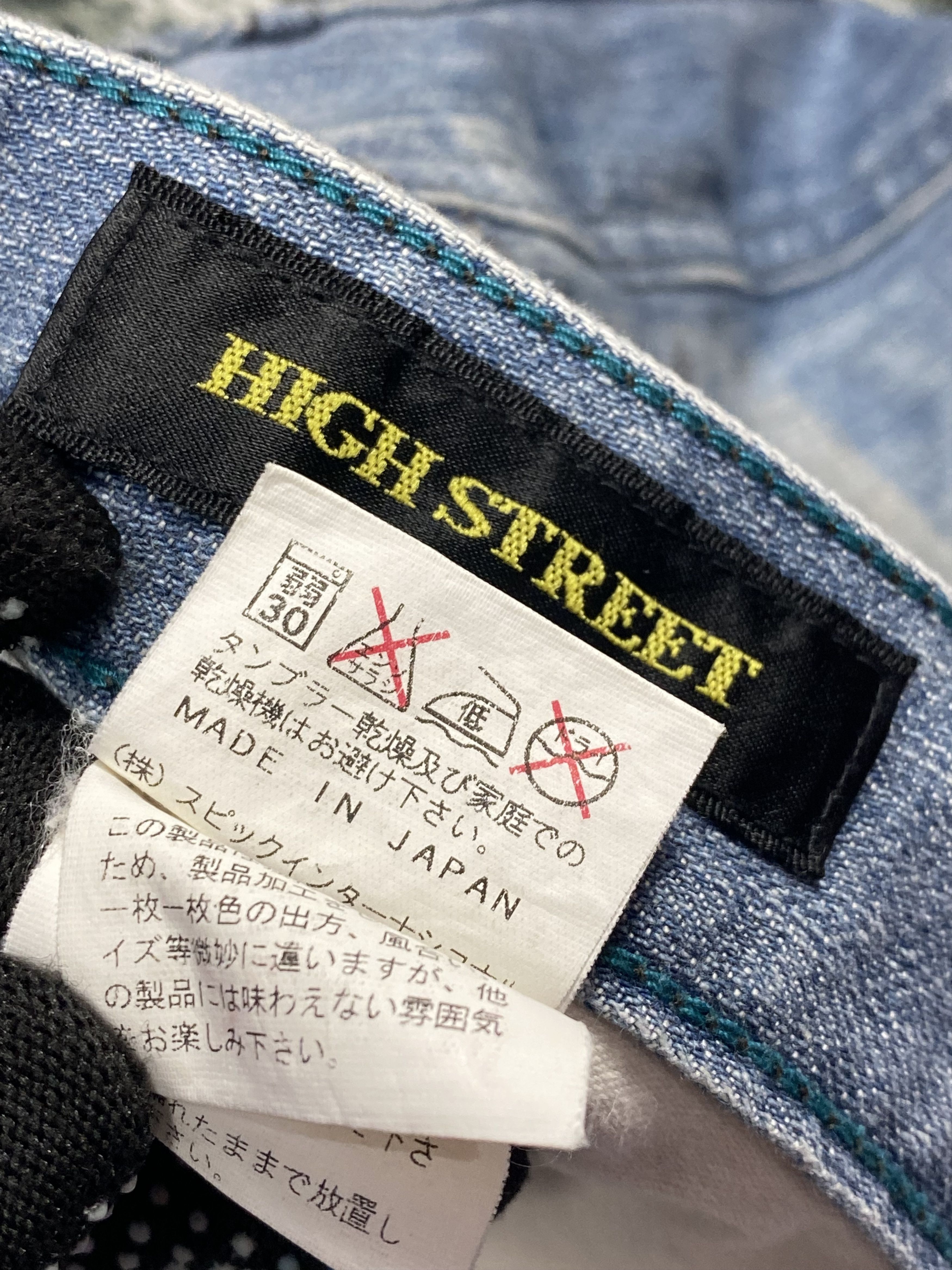 Japanese Brand SICKS💥Japanese High Street Slim Bootcut Blue Fade Whiskers Size US 32 / EU 48 - 5 Thumbnail