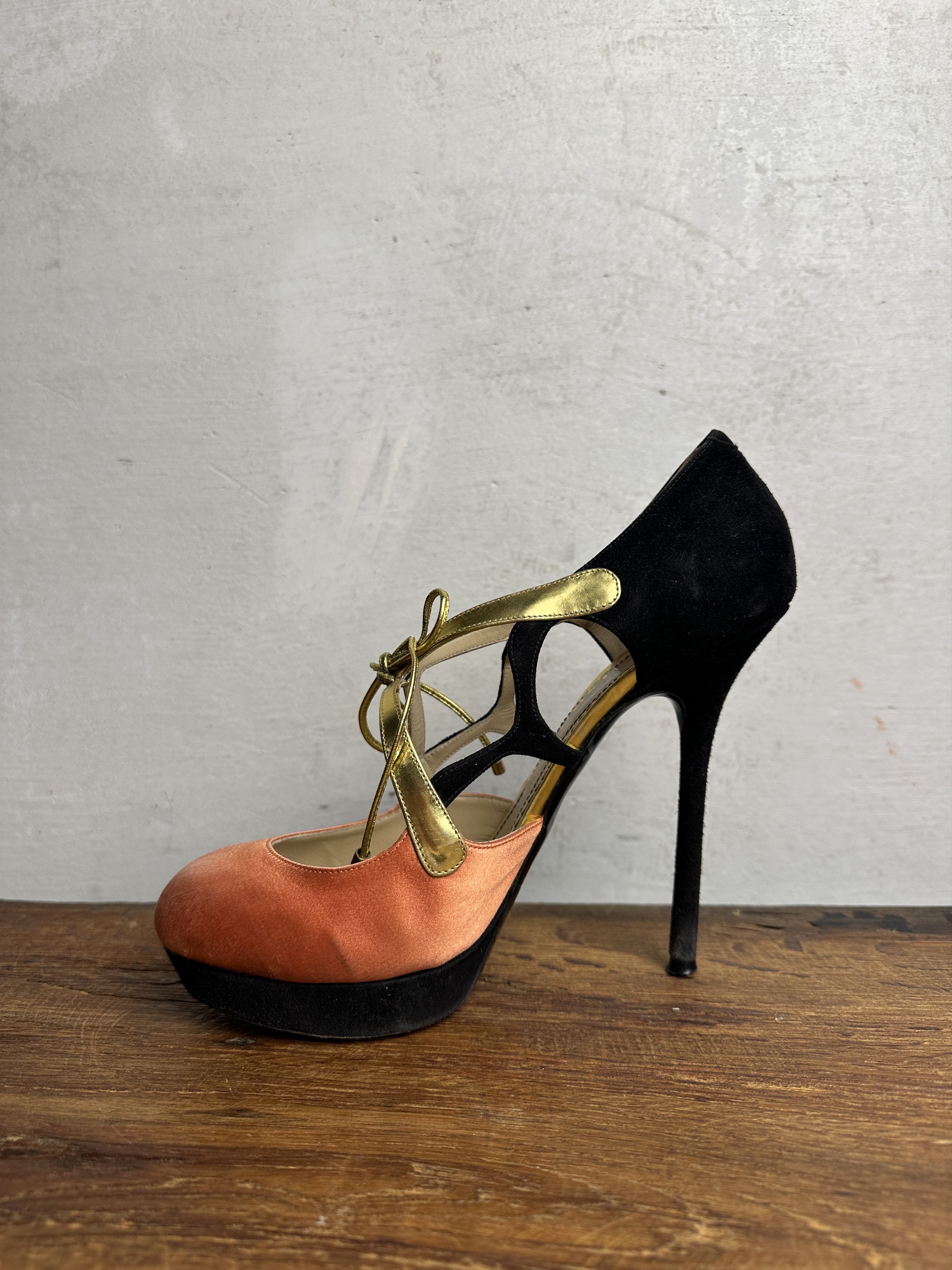 John Galliano John Galliano Archive Silk/Suede High Heeled Shoes Size US 9.5 / IT 39.5 - 3 Thumbnail