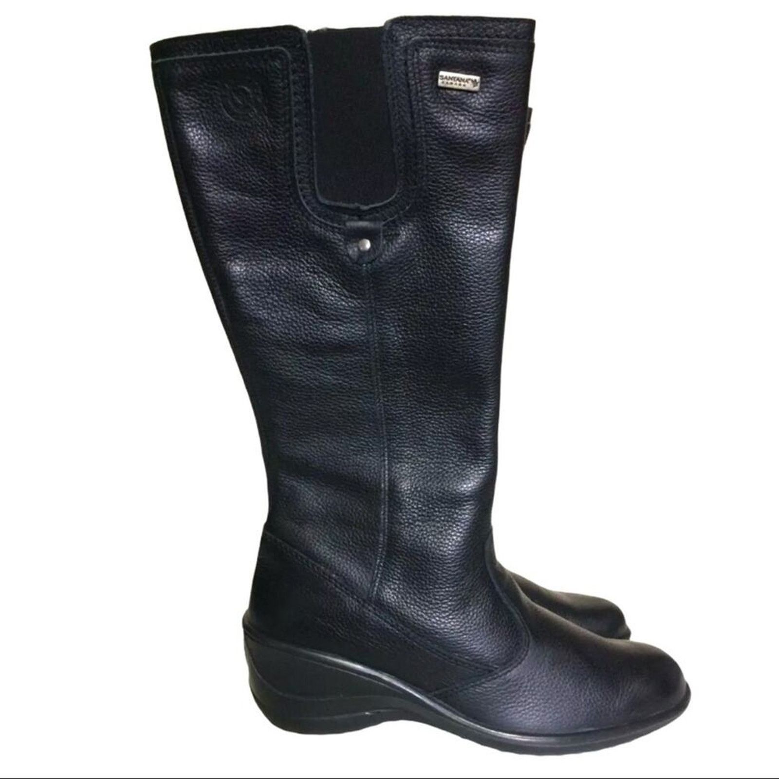 Fredo Santana Santana Canada Black Eartha Pebble Leather Boots Size US 7.5 / IT 37.5 - 1 Thumbnail