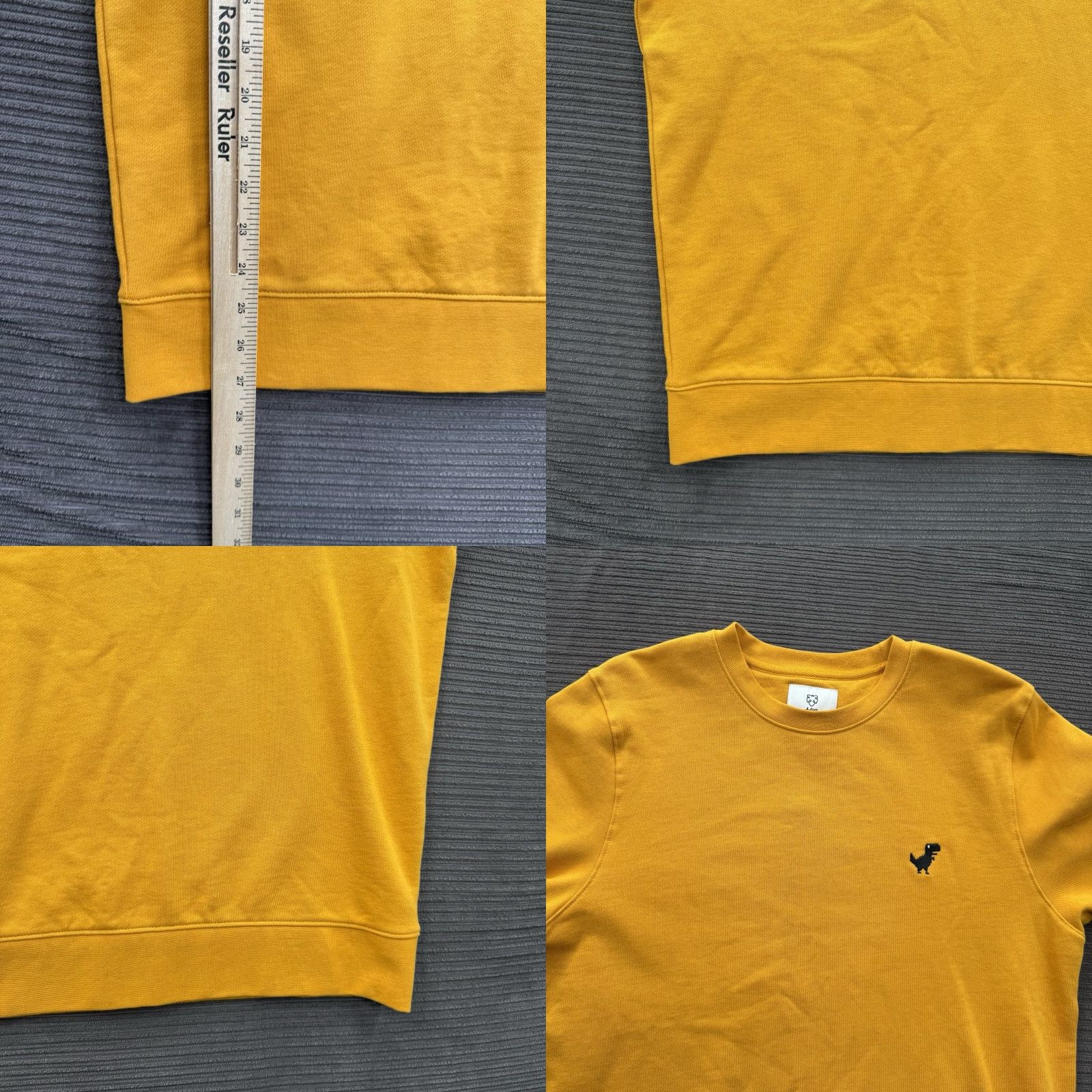 Vintage A-dam Sweatshirt Men Small Yellow Organic Cotton Logo Crew Neck Long Sleeve Pullover Designer All Seasons Size US S / EU 44-46 / 1 - 8 Thumbnail
