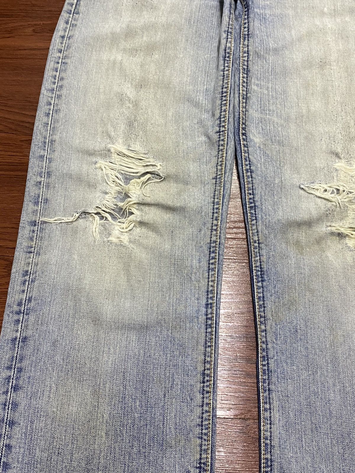 Japanese Brand Vintagw Lee Riders Faded Wash Distressed Loose Jeans Size US 30 / EU 46 - 7 Thumbnail