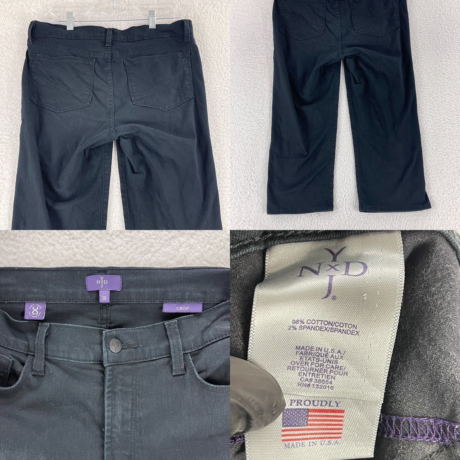 NYDJ NYDJ Crop Jeans Womens Size 10 Black Denim Straight Mid-Rise 5 Pocket Casual Jeans NYDJ Women Regular Size 10 Black Denim Crop Jeans Size 32" / US 10 / IT 46 - 9 Thumbnail