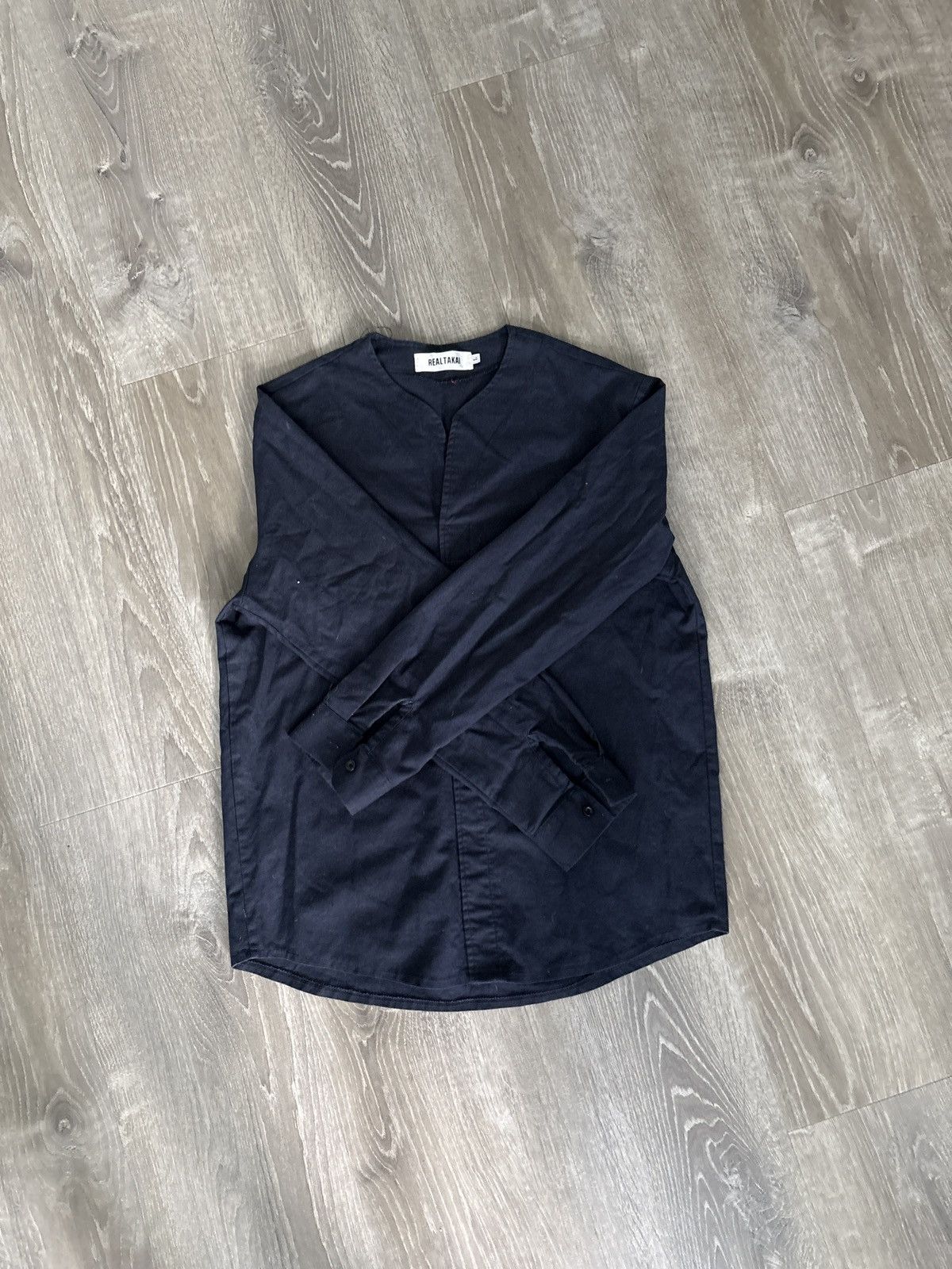 Japanese Brand Yohji Yamamoto x Japanese collarless shirt Size US L / EU 52-54 / 3 - 3 Thumbnail
