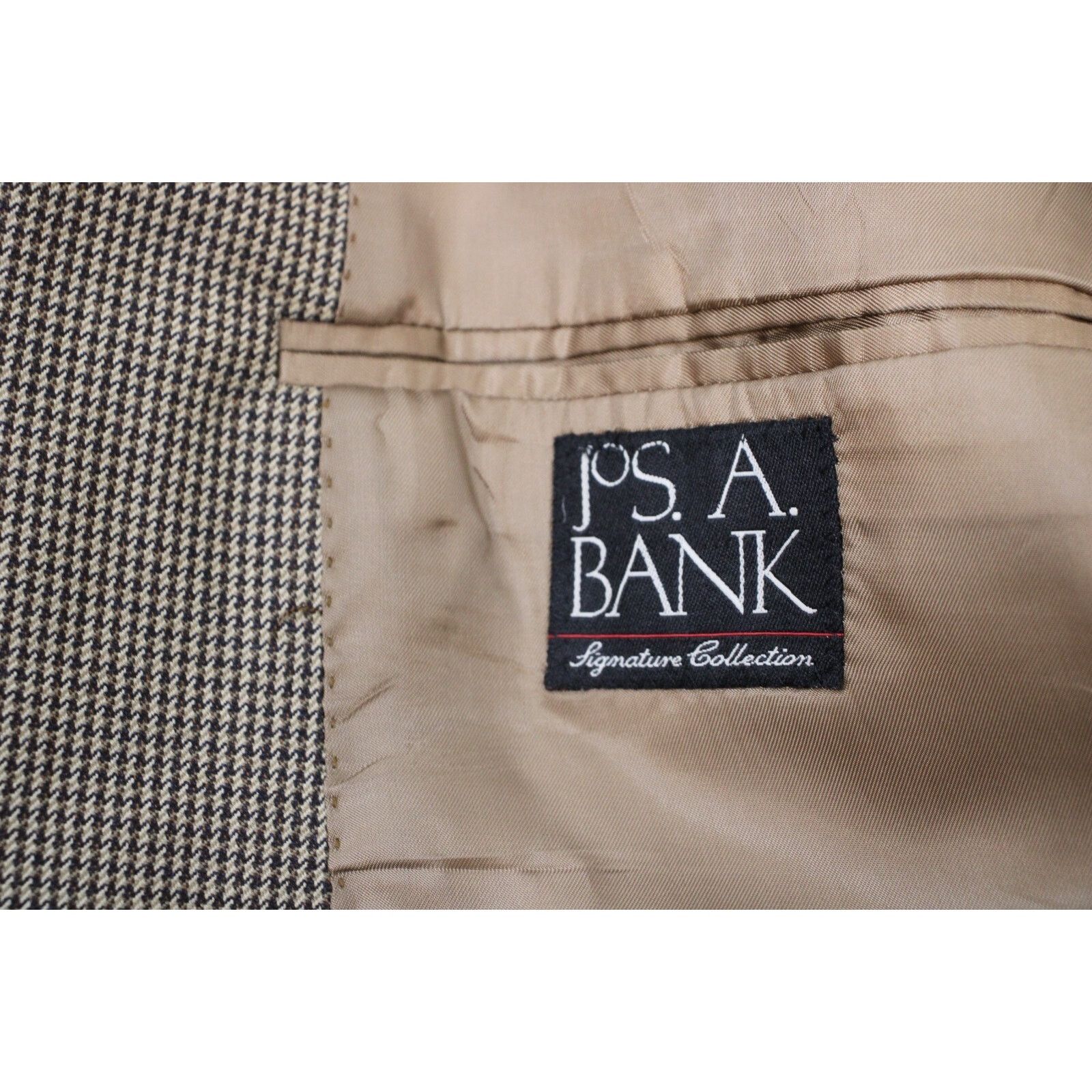 Jos. A. Bank Jos A Bank Blazer Mens 46L Houndstooth 100% Wool 2-Button Size 46L - 3 Thumbnail