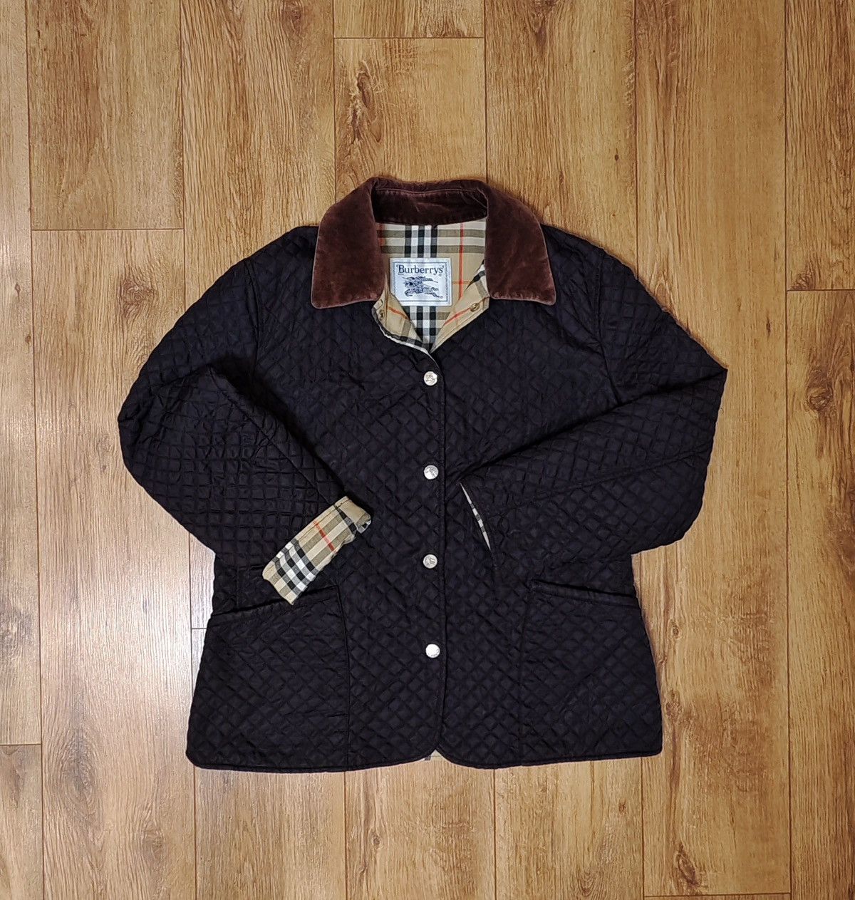 Burberry Burberrys Women Vintage Blue Nova Check Quilt Coat Size M-L Size M / US 6-8 / IT 42-44 - 1 Thumbnail