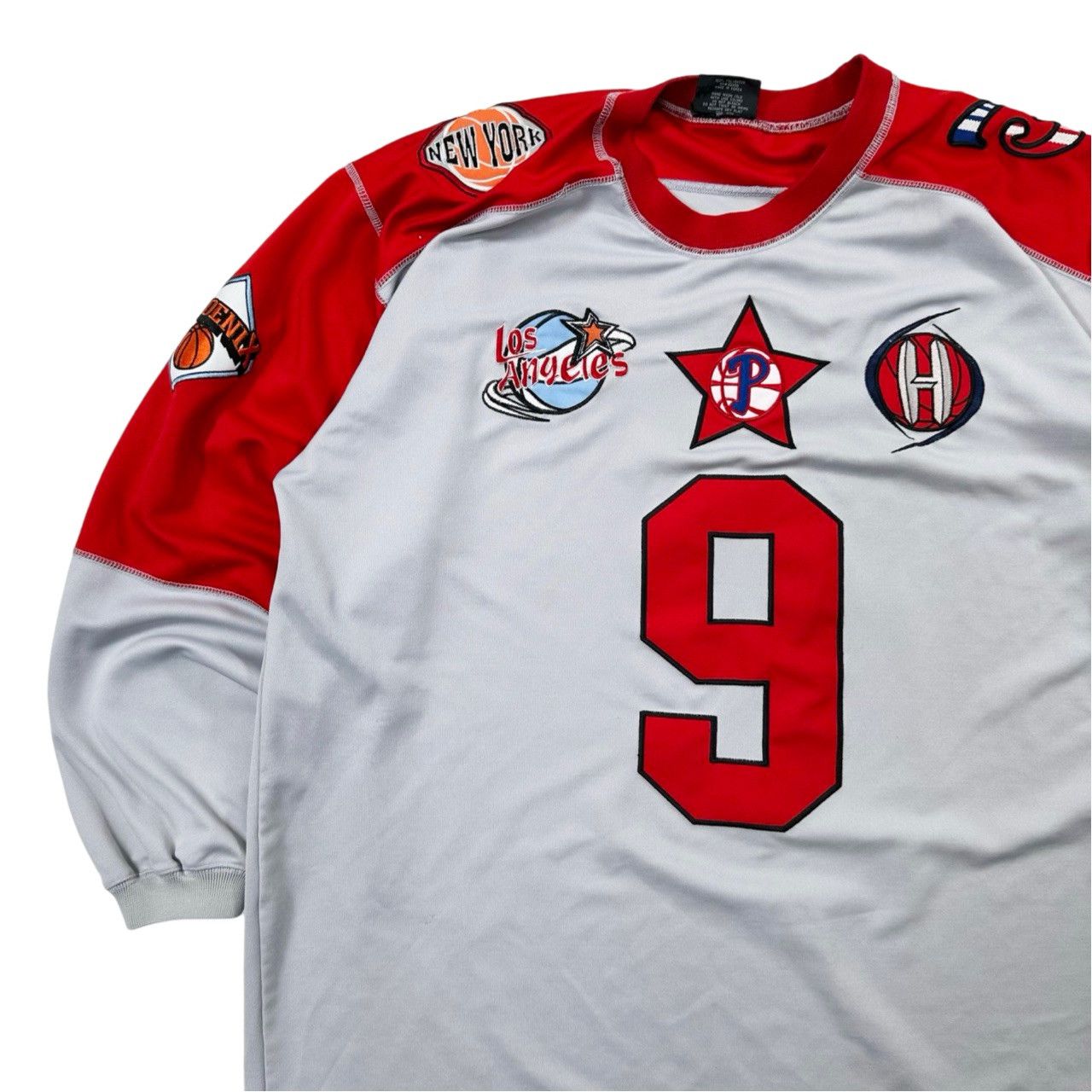 Vintage Vintage 90s Long Sleeve Basketball Patched Jersey Shirt Size US XL / EU 56 / 4 - 4 Thumbnail