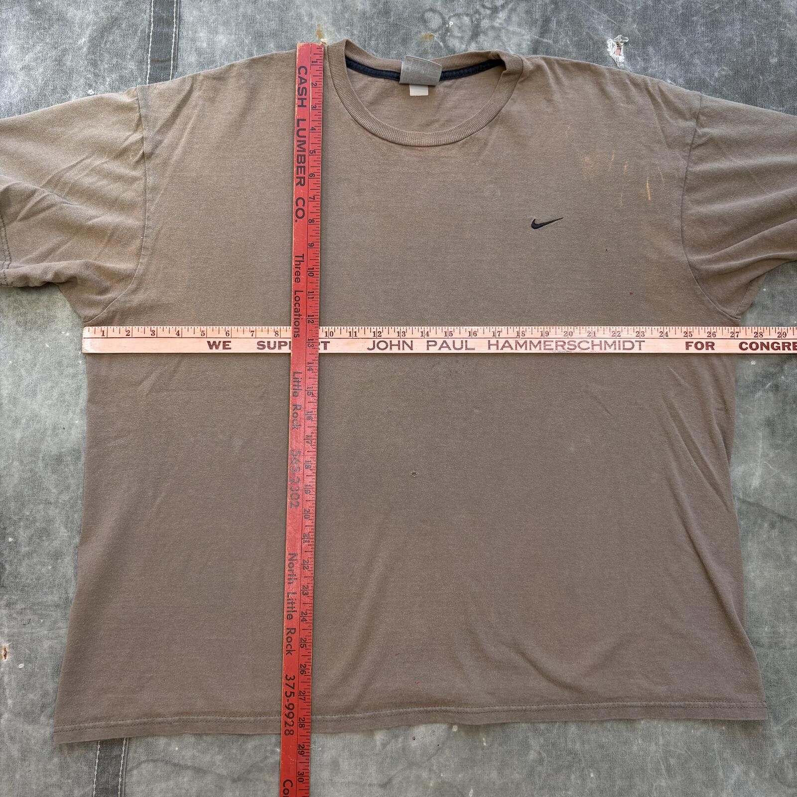 Nike Vintage Y2K Faded Distressed Nike Tan Brown Grunge Shirt Size US XXL / EU 58 / 5 - 4 Thumbnail