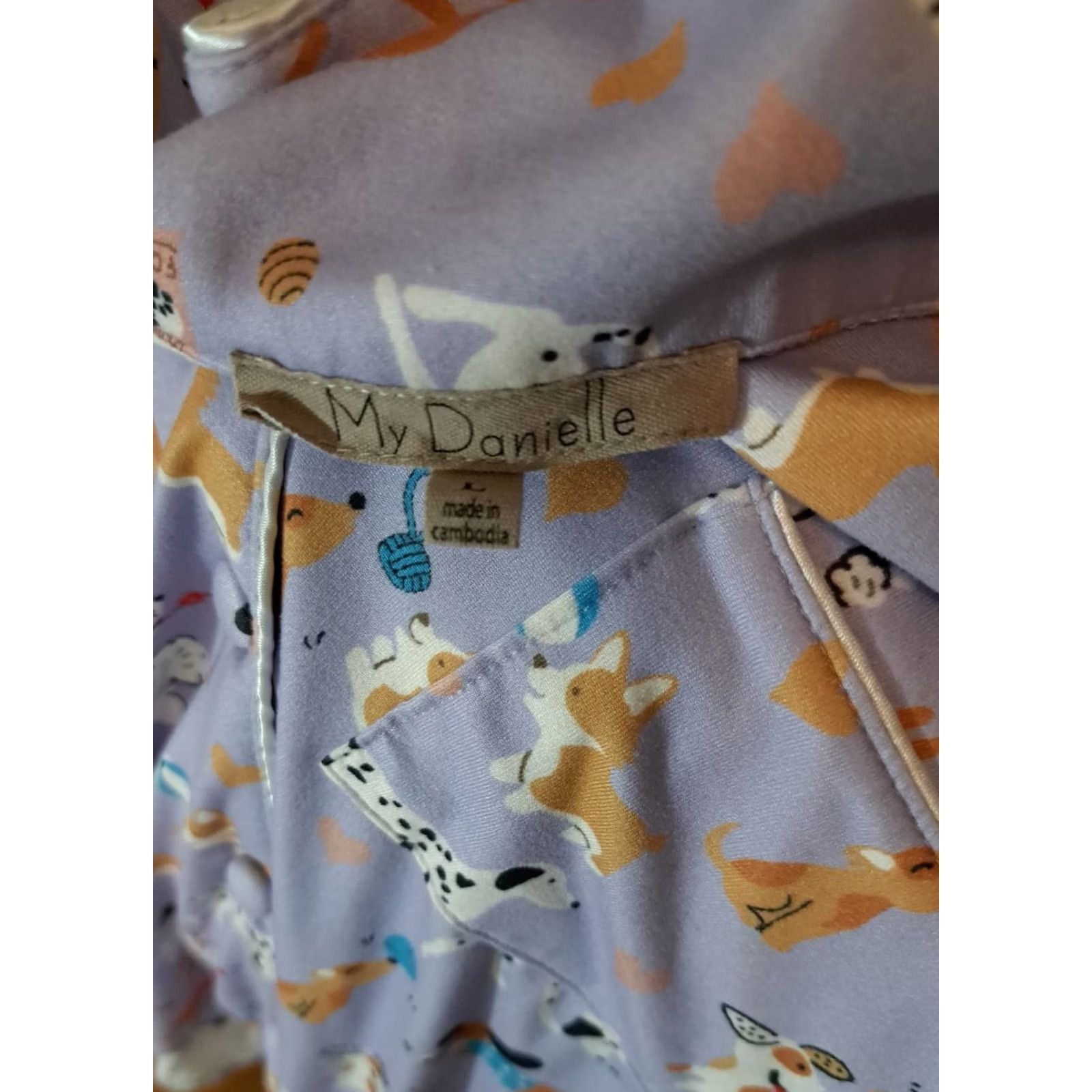 Vintage VINTAGE My Danielle All Over Assorted Dog Print Woman Large Pajama Set Size ONE SIZE - 3 Thumbnail