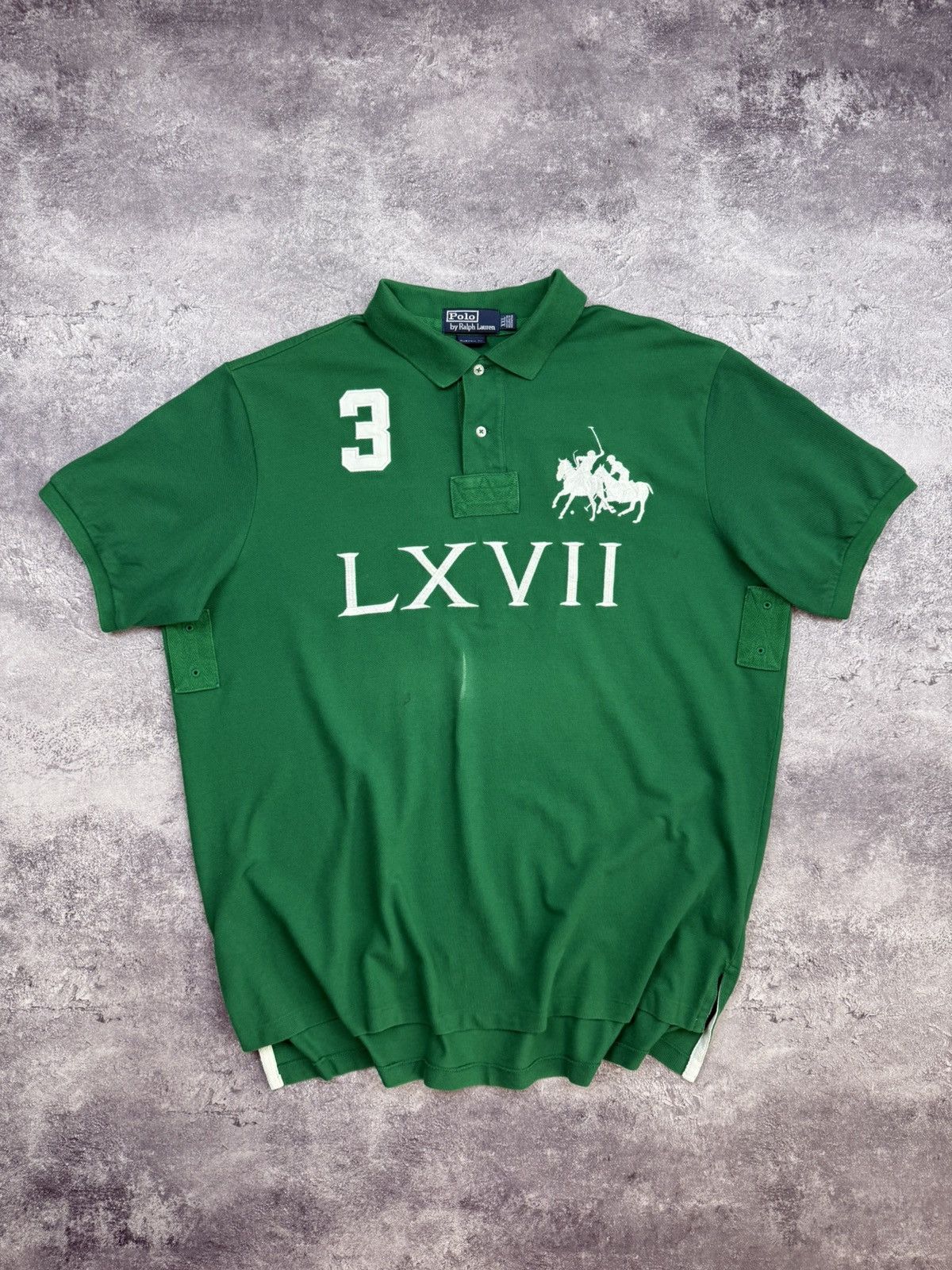 Vintage Polo Ralph Lauren LXVII #3 Big Logo Y2K Polo T-Shirt, image size:1200x1600