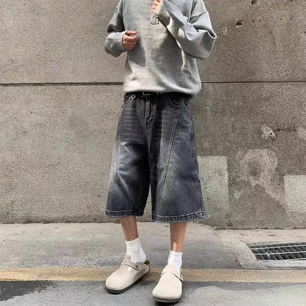 VIBE Vintage washed baggy seven point denim shorts Size US 30 / EU 46 - 3 Thumbnail