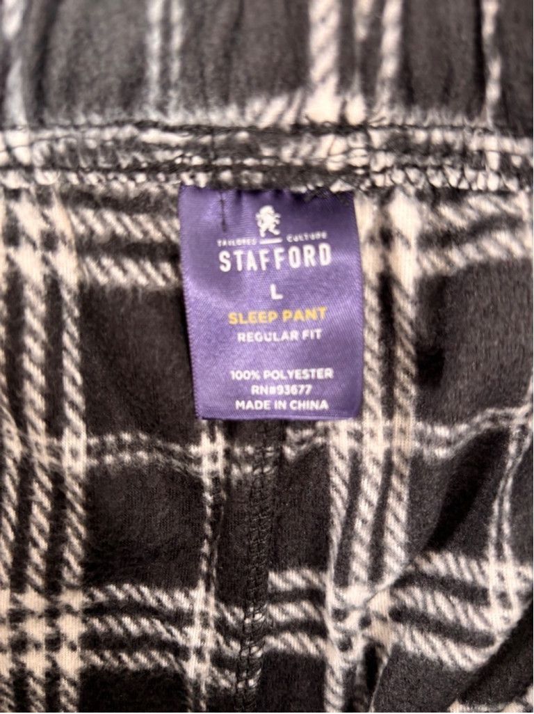 Stafford Men's Stafford Sleep Pants, L, Black & White Size 34" / US 12 / IT 48 - 7 Thumbnail