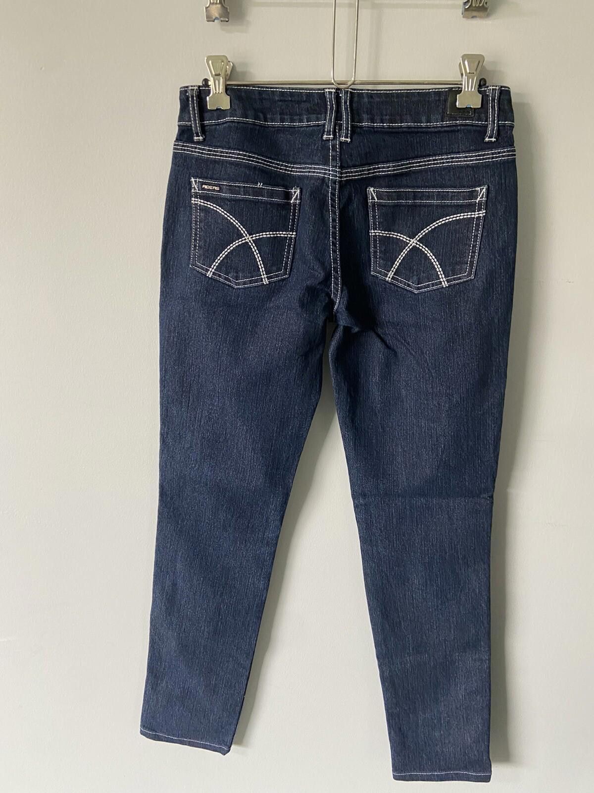Designer Lee Riders Dark Blue Denim Jeans Low Rise Y2K Skinny Size 9 Size 28" / US 6 / IT 42 - 7 Thumbnail