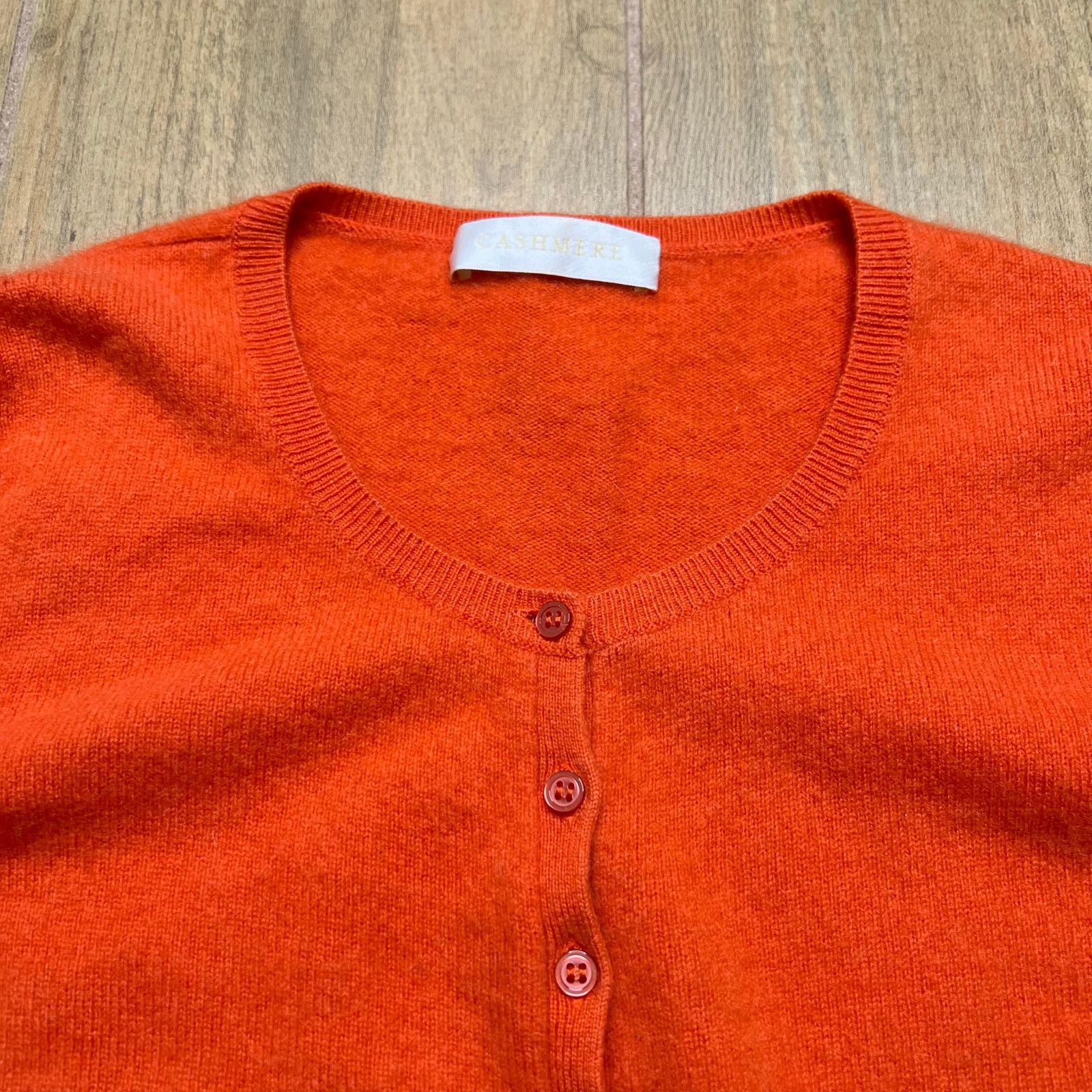 Other Cashmere 100% Orange Henley Sweater Women’s Medium Size M / US 6-8 / IT 42-44 - 9 Thumbnail