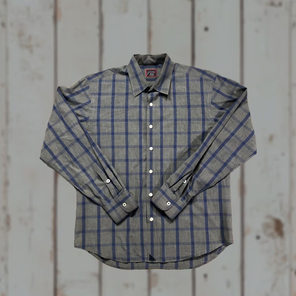 UNTUCKit UNTUCKit Shirt Mens M Blue Gray Plaid Cotton Long Sleeve Button Up Casual Size US M / EU 48-50 / 2 - 1 Thumbnail