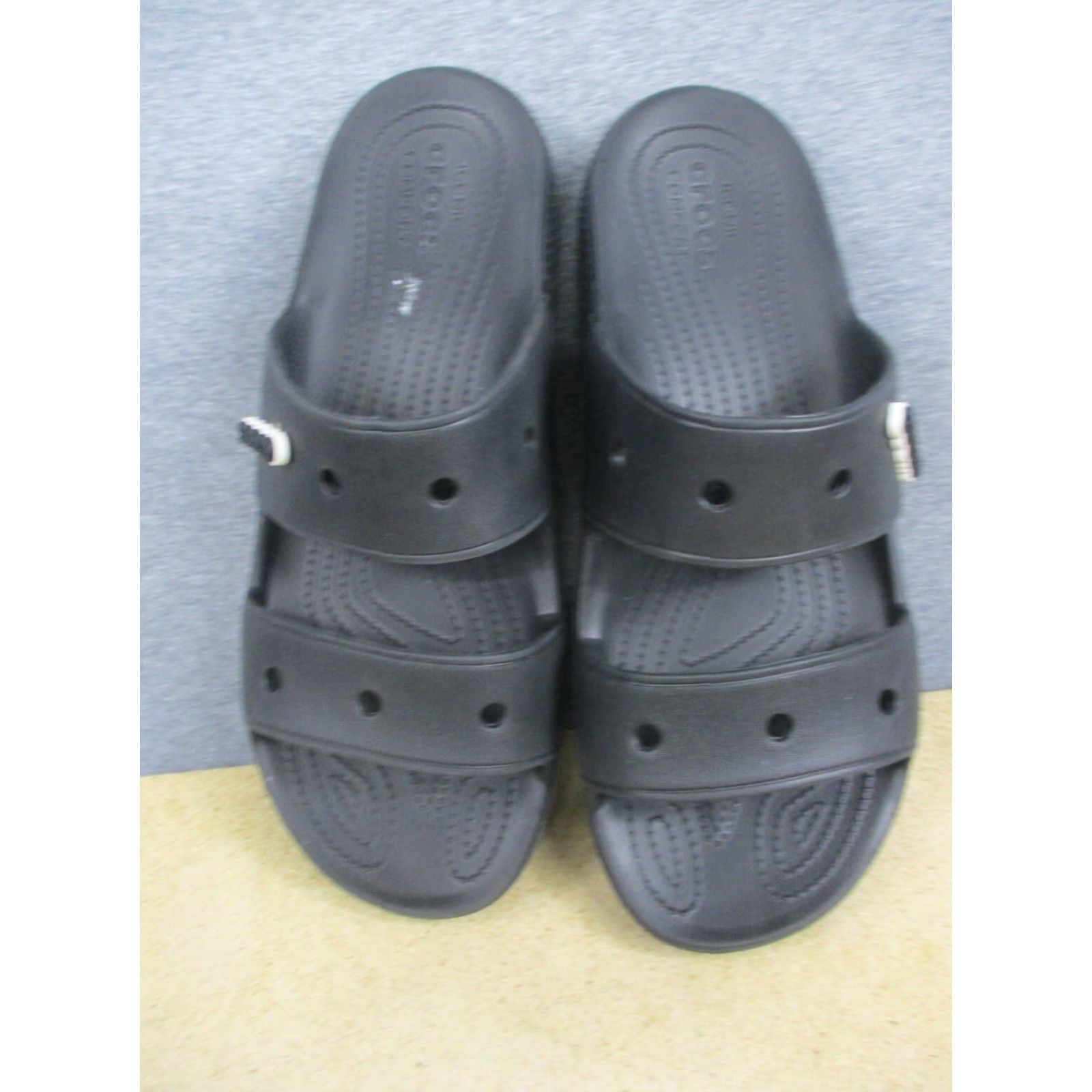 Crocs Crocs Mens Size 11 Clogs Straps Black Slip On Beach Outdooor Rubber - Mens, Shoes, Crocs, Clog, Casual, Rubber, Black, Size 11 Size US 11 / EU 44 - 2 Thumbnail
