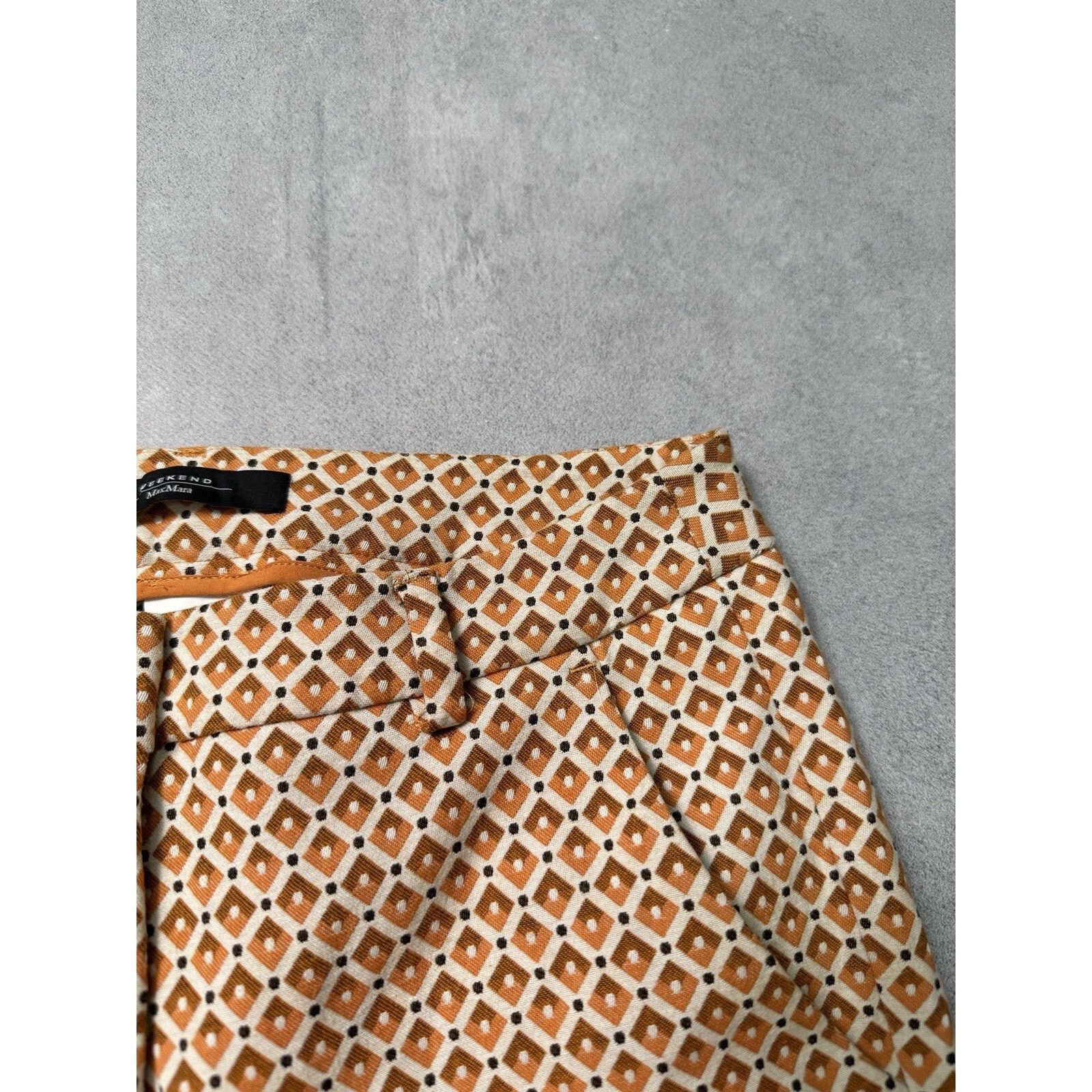 Weekend Max Mara WEEKEND MAX MARA Orange Patterned Papaya Trousers Size 26" / US 2 / IT 38 - 8 Thumbnail