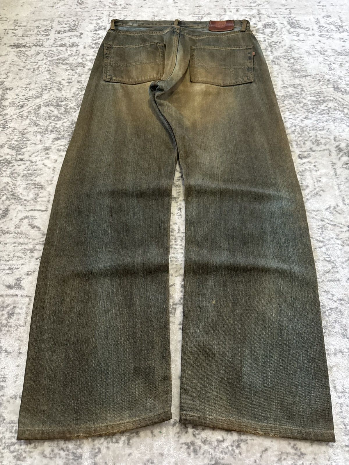 Edwin Vintage Edwin 505 Mud Wash Distressed Repaired Loose Jeans Size US 32 / EU 48 - 5 Thumbnail