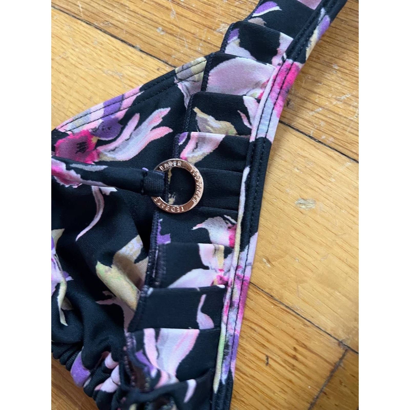 Ted Baker Ted Baker Women Bikini Top Floral Y2K Black Size 2 A001861 Size ONE SIZE - 4 Thumbnail