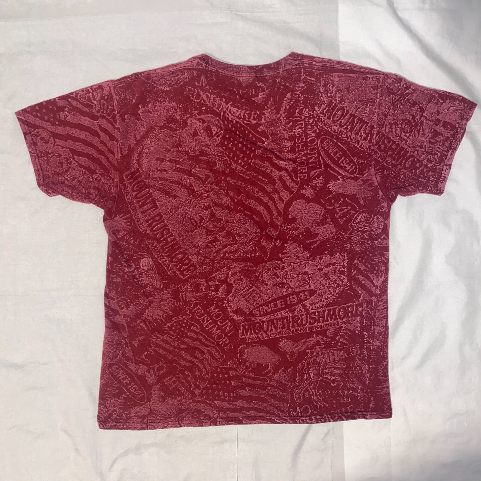Jerzees Y2K Mount Rushmore National Memorial Maroon All Over Print T Size US L / EU 52-54 / 3 - 7 Thumbnail