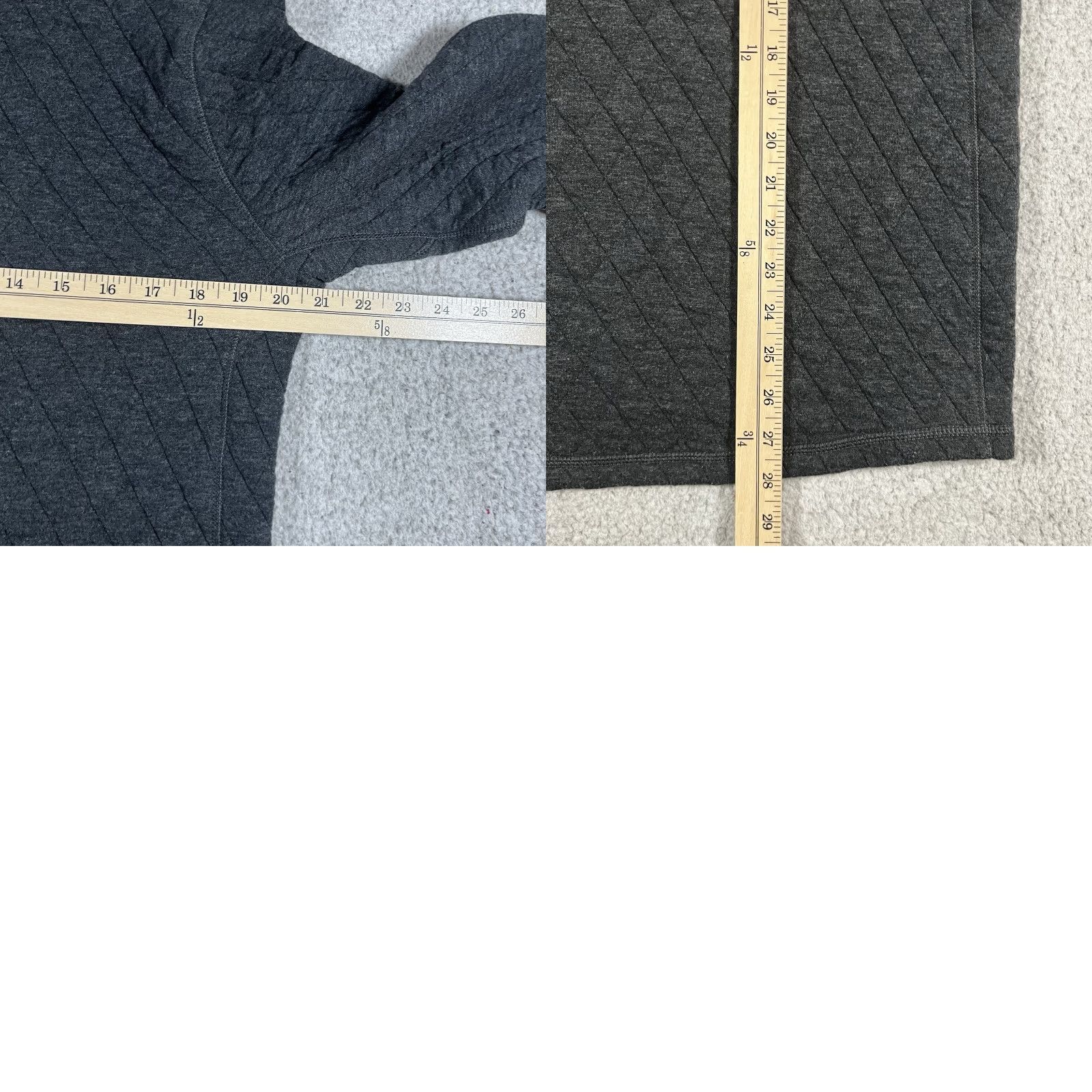 J.Crew J.CREW Mock Neck 1/4 Zip Pullover Mens M Gray Quilted Fleece Sweater Long Sleeve Cotton Polyester Winter Fall Spring Casual Regular Skin: Solid Size US M / EU 48-50 / 2 - 9 Thumbnail