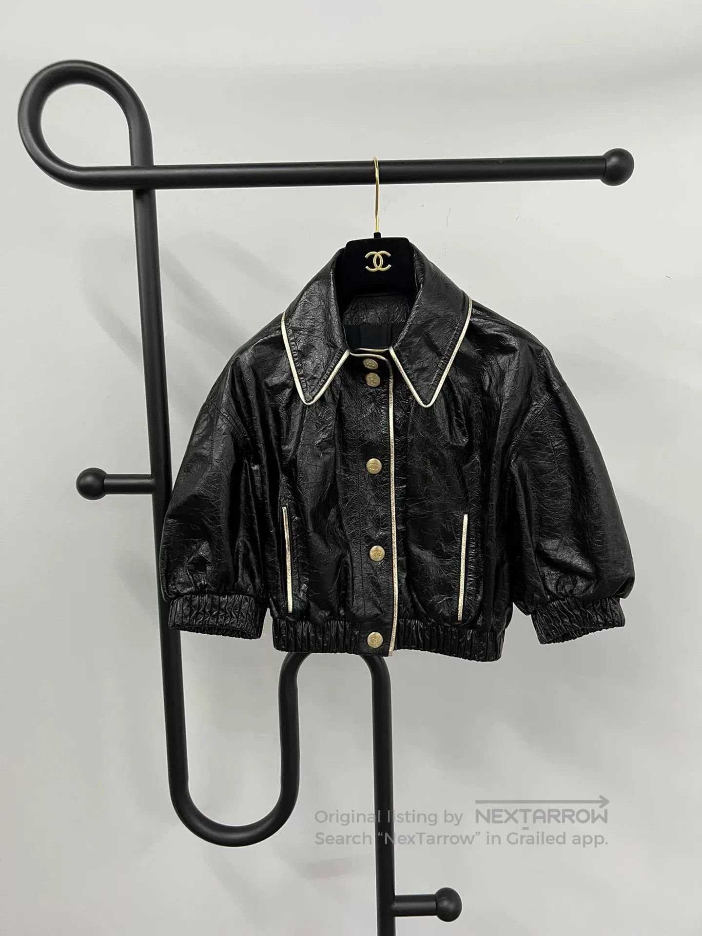 Chanel Chanel Black Mid-Sleeve Leather Jacket. Size US M / EU 48-50 / 2 - 1 Thumbnail