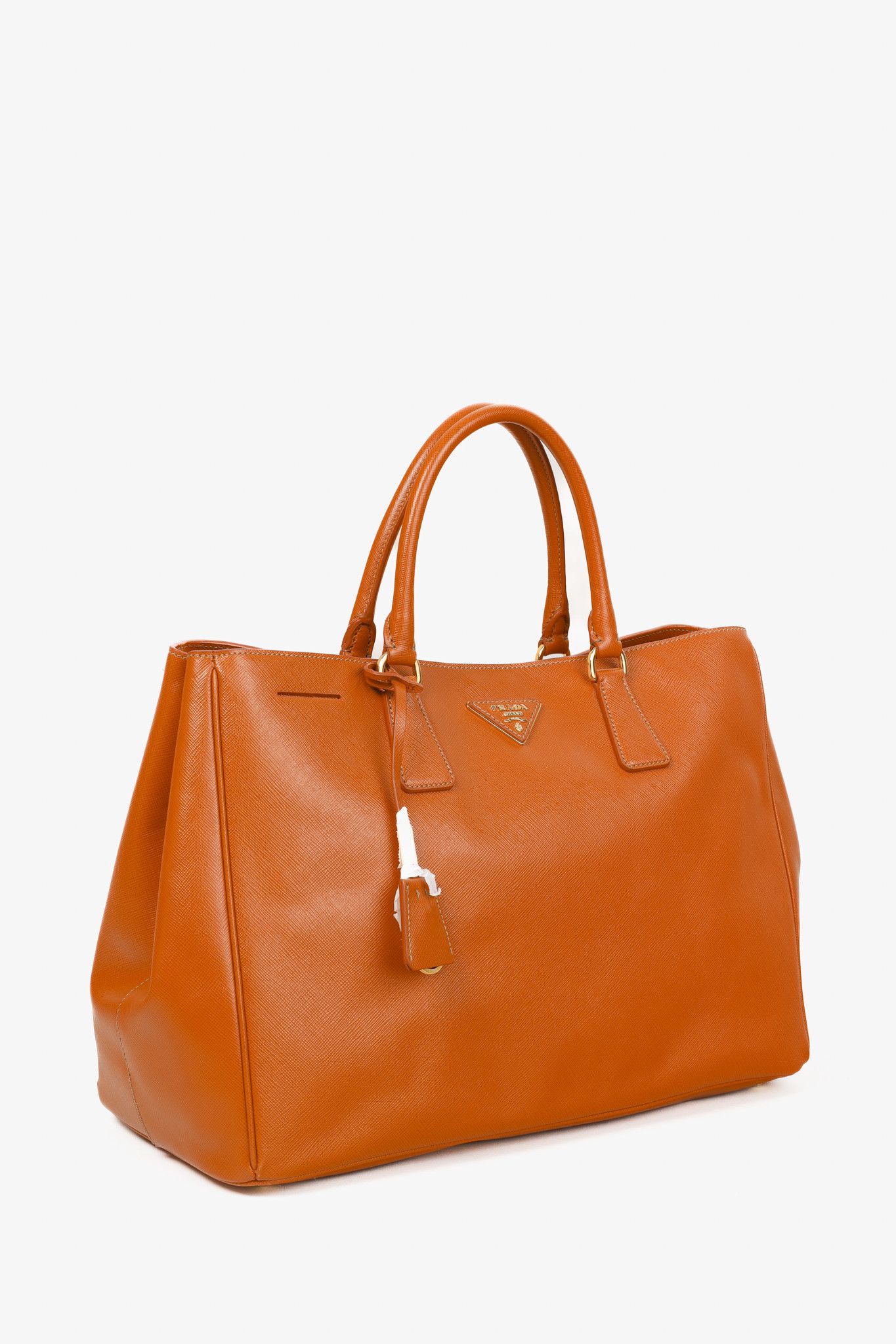 Prada Prada Orange Papaya Saffiano Lux Tote Bag BN1844 Size ONE SIZE - 2 Thumbnail