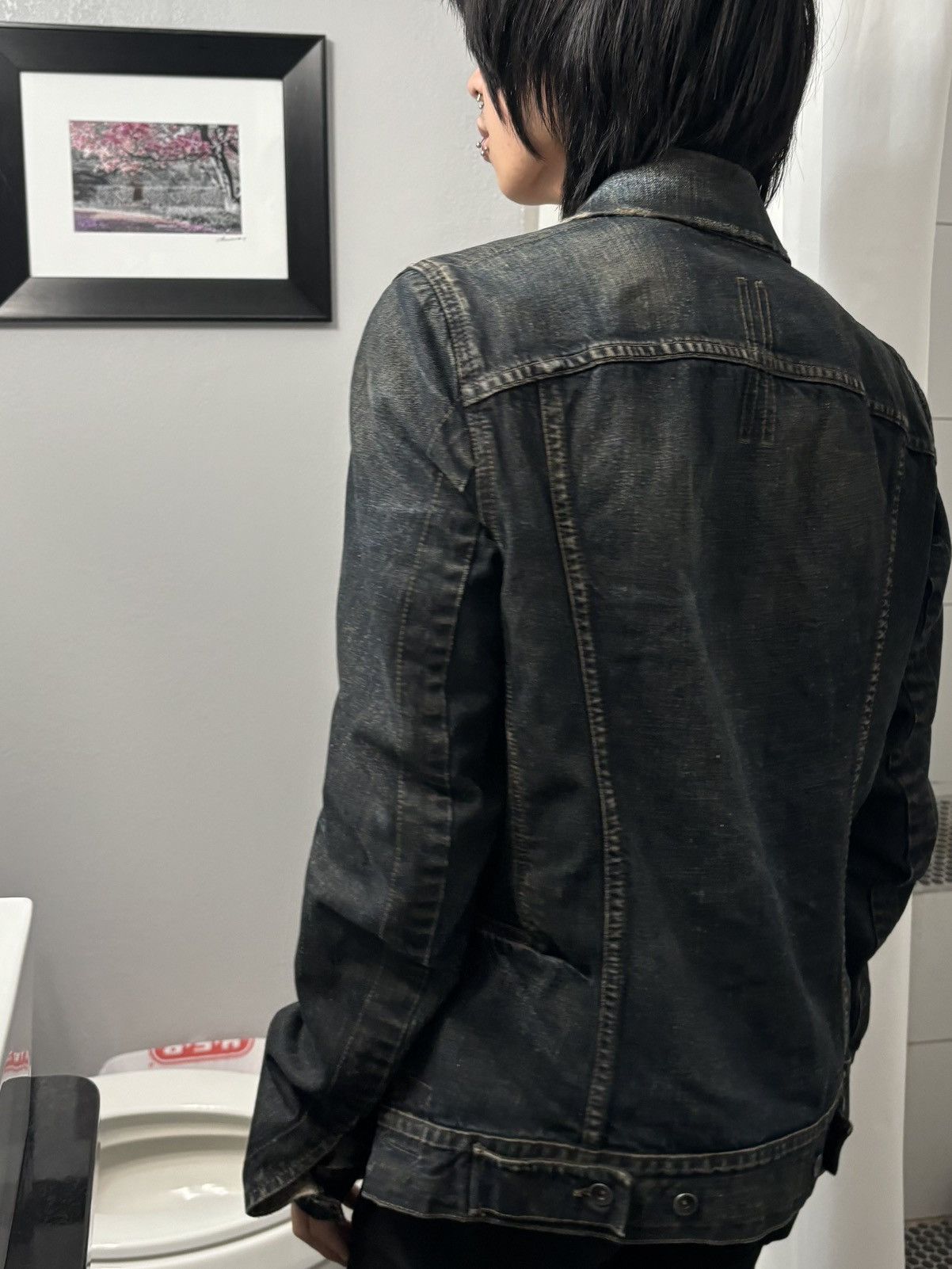 Rick Owens Rick Owens FW07 Exploder Mud Dust Wash Trucker Denim Jacket Size US XS / EU 42 / 0 - 13 Thumbnail