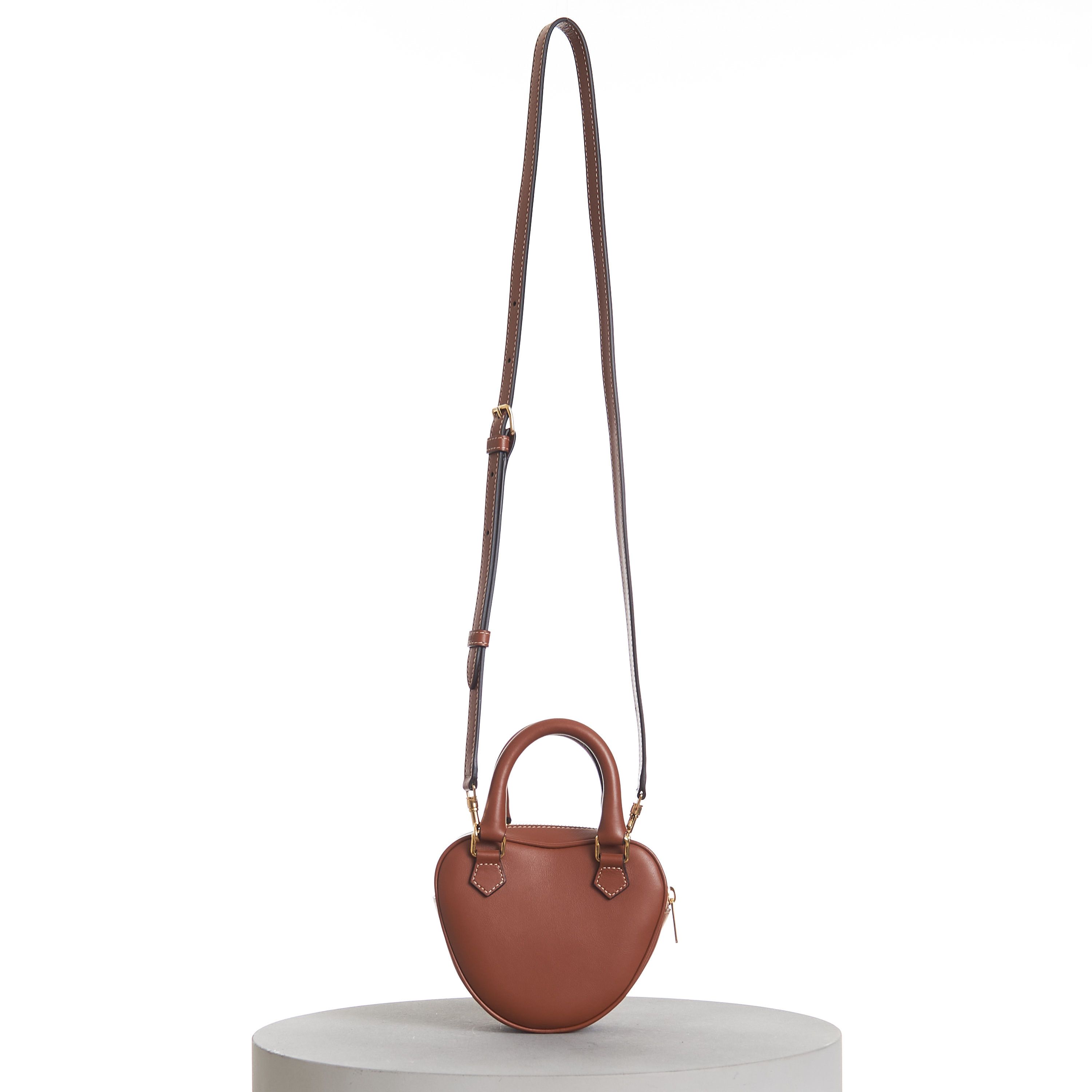 Celine Medium Celine Heart Bag In Tan Brown Smooth Leather Size ONE SIZE - 5 Thumbnail